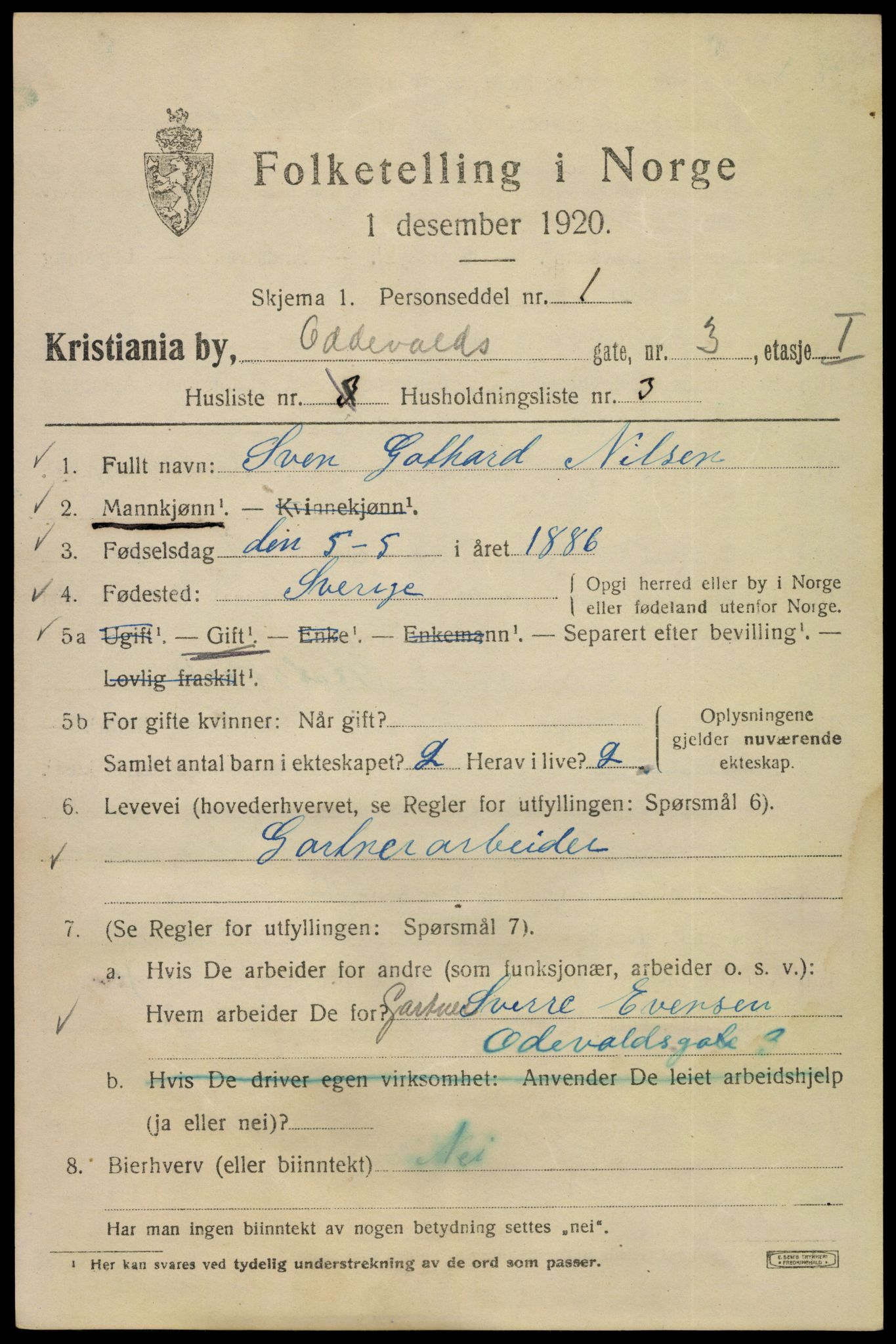 SAO, 1920 census for Kristiania, 1920, p. 429183