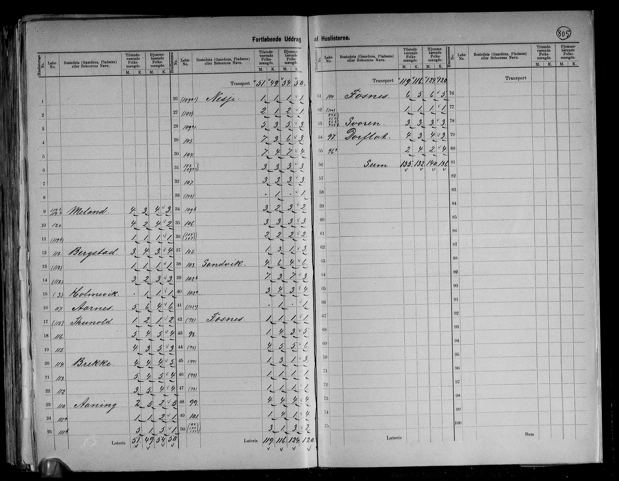 RA, 1891 census for 1448 Stryn, 1891, p. 20