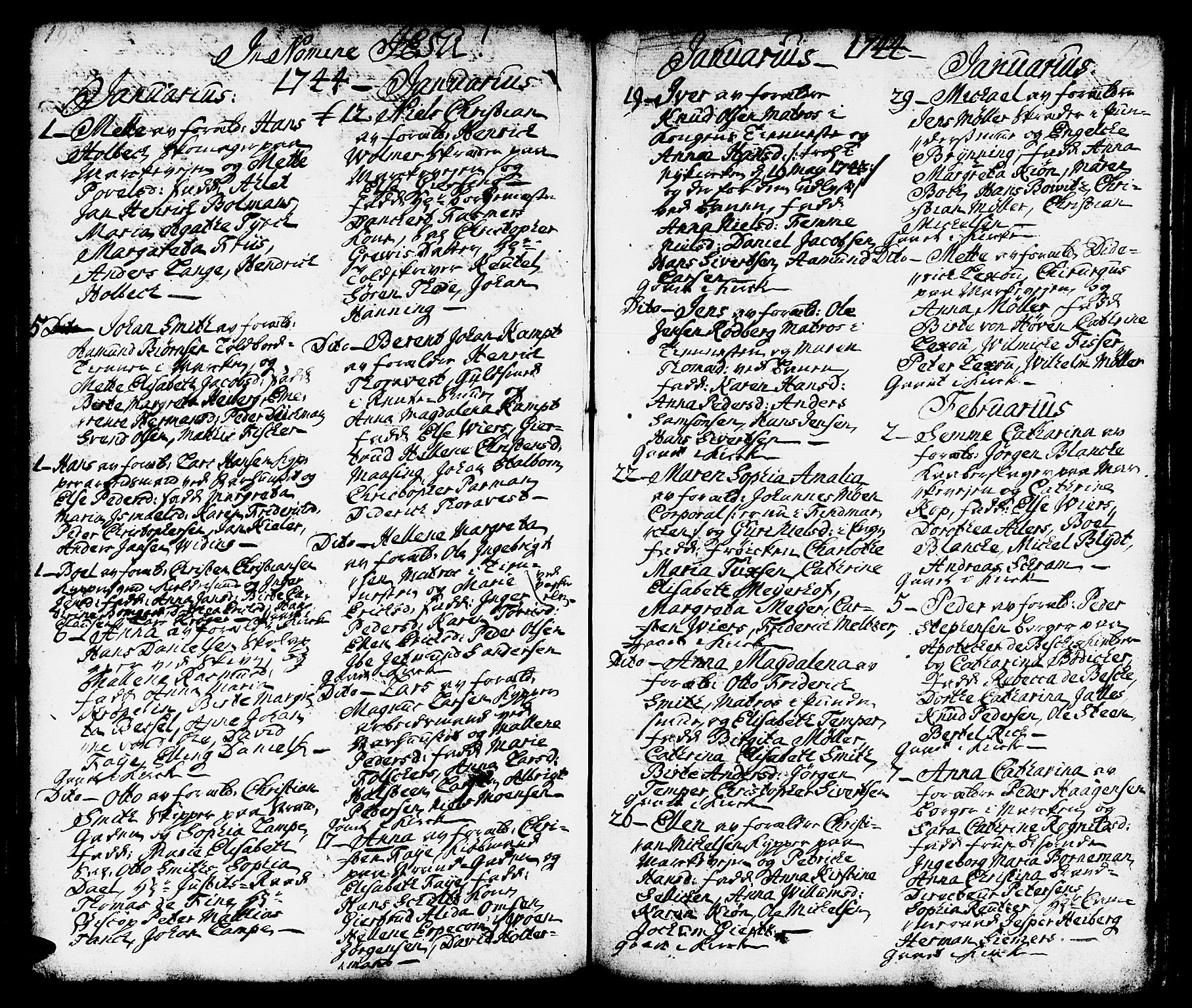 Domkirken sokneprestembete, AV/SAB-A-74801/H/Haa/L0002: Parish register (official) no. A 2, 1733-1750, p. 198-199