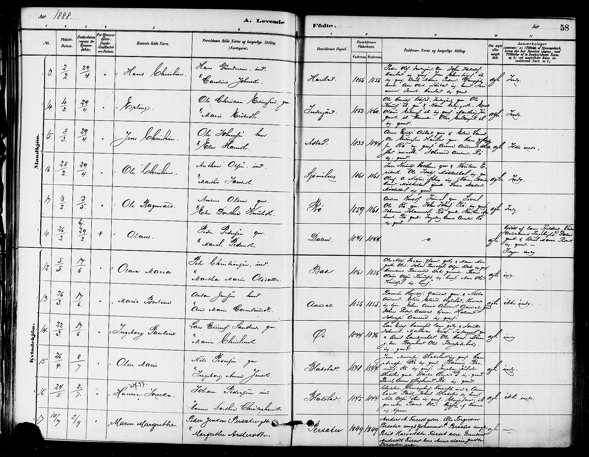 Ministerialprotokoller, klokkerbøker og fødselsregistre - Møre og Romsdal, AV/SAT-A-1454/584/L0967: Parish register (official) no. 584A07, 1879-1894, p. 58