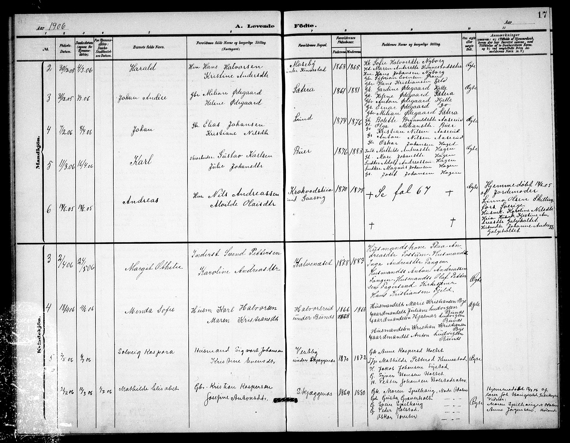 Høland prestekontor Kirkebøker, AV/SAO-A-10346a/G/Gc/L0001: Parish register (copy) no. III 1, 1902-1911, p. 17