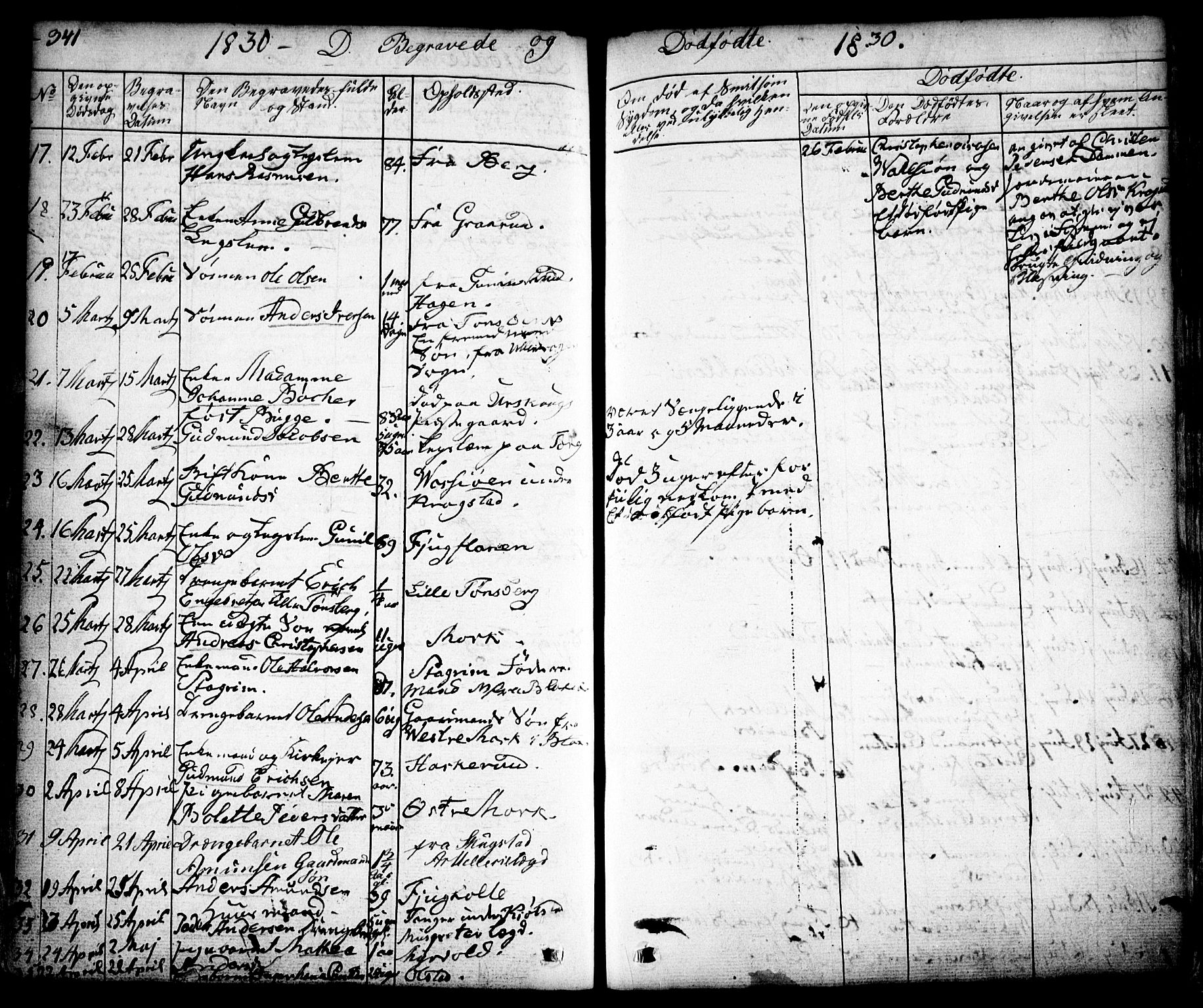 Aurskog prestekontor Kirkebøker, SAO/A-10304a/F/Fa/L0006: Parish register (official) no. I 6, 1829-1853, p. 341