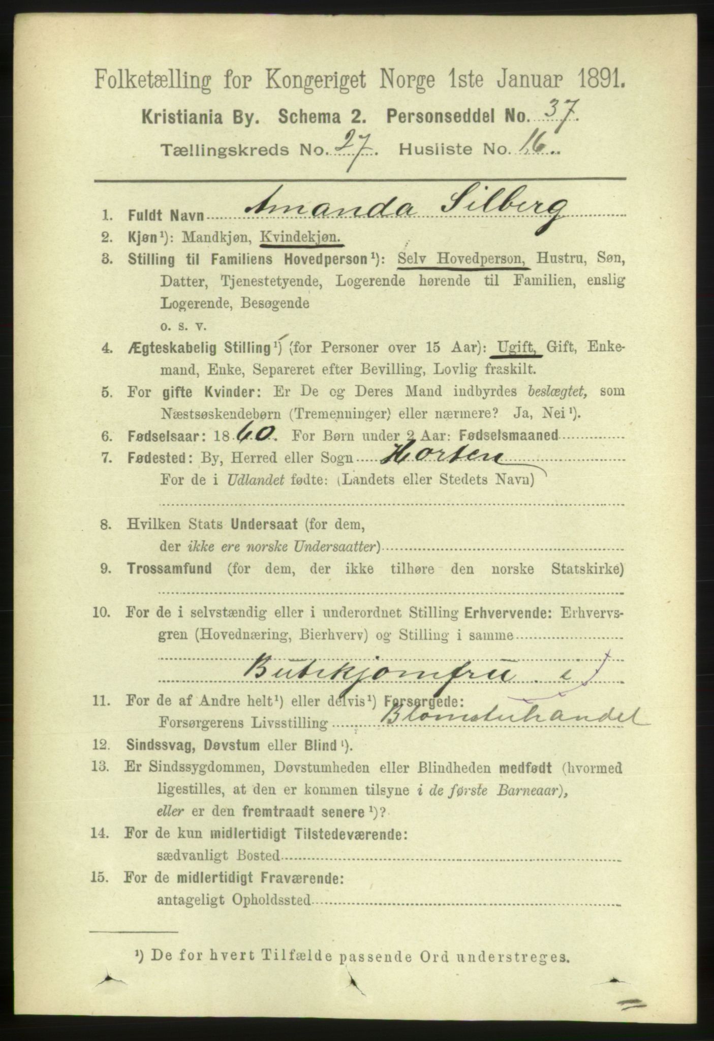 RA, 1891 census for 0301 Kristiania, 1891, p. 14180