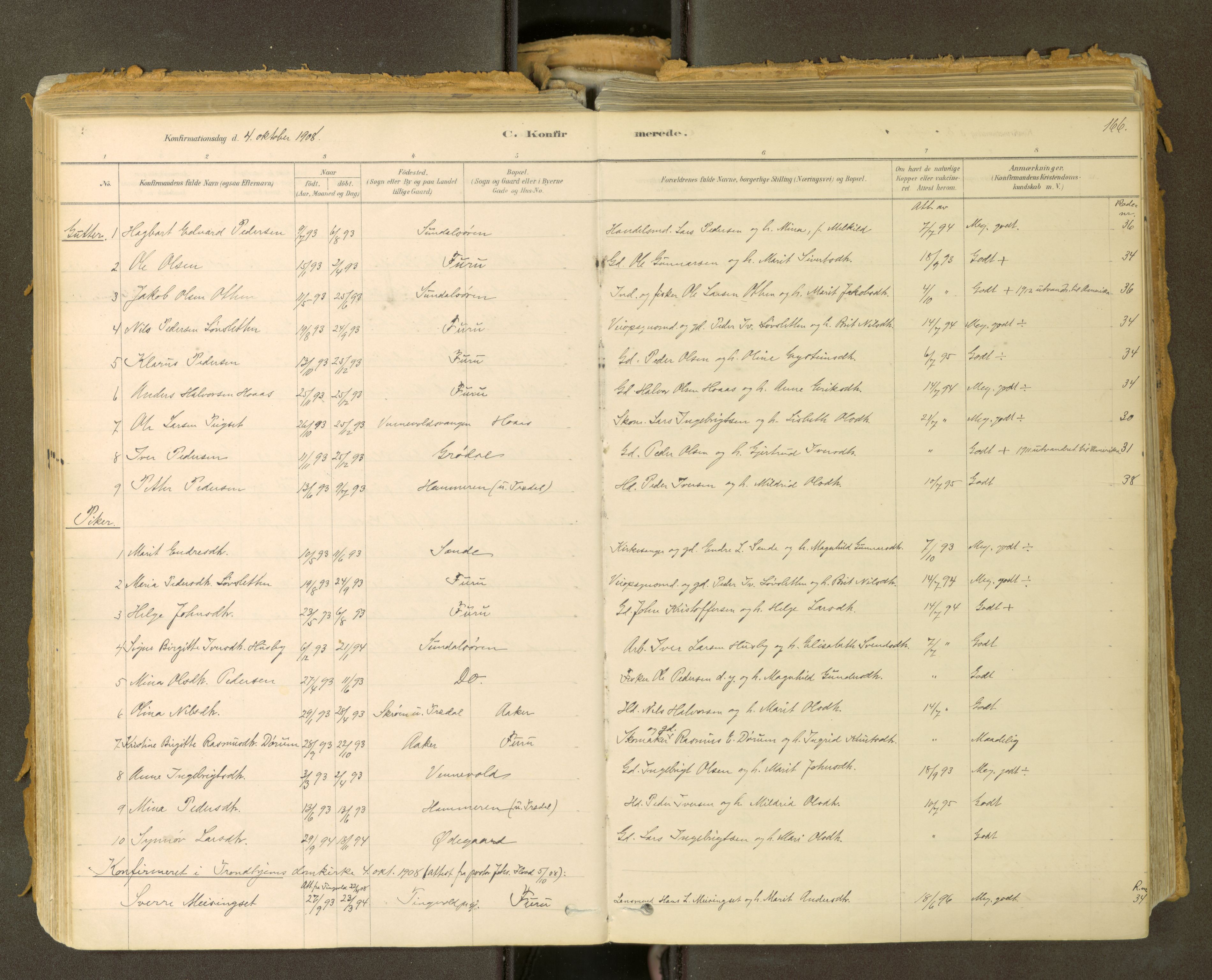 Sunndal sokneprestkontor, SAT/A-1085/1/I/I1/I1a: Parish register (official) no. 2, 1877-1914, p. 166