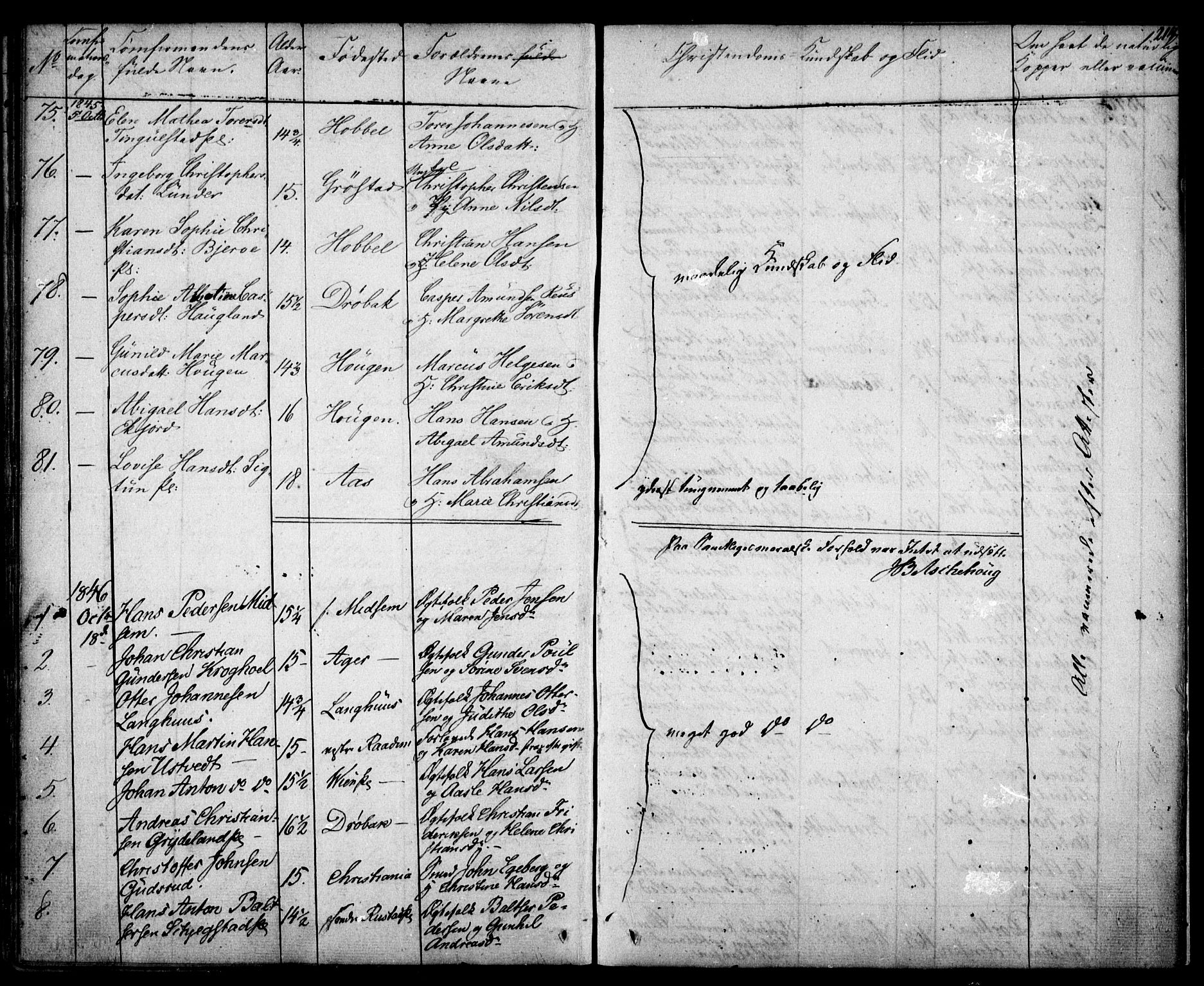 Kråkstad prestekontor Kirkebøker, AV/SAO-A-10125a/F/Fa/L0005: Parish register (official) no. I 5, 1837-1847, p. 214