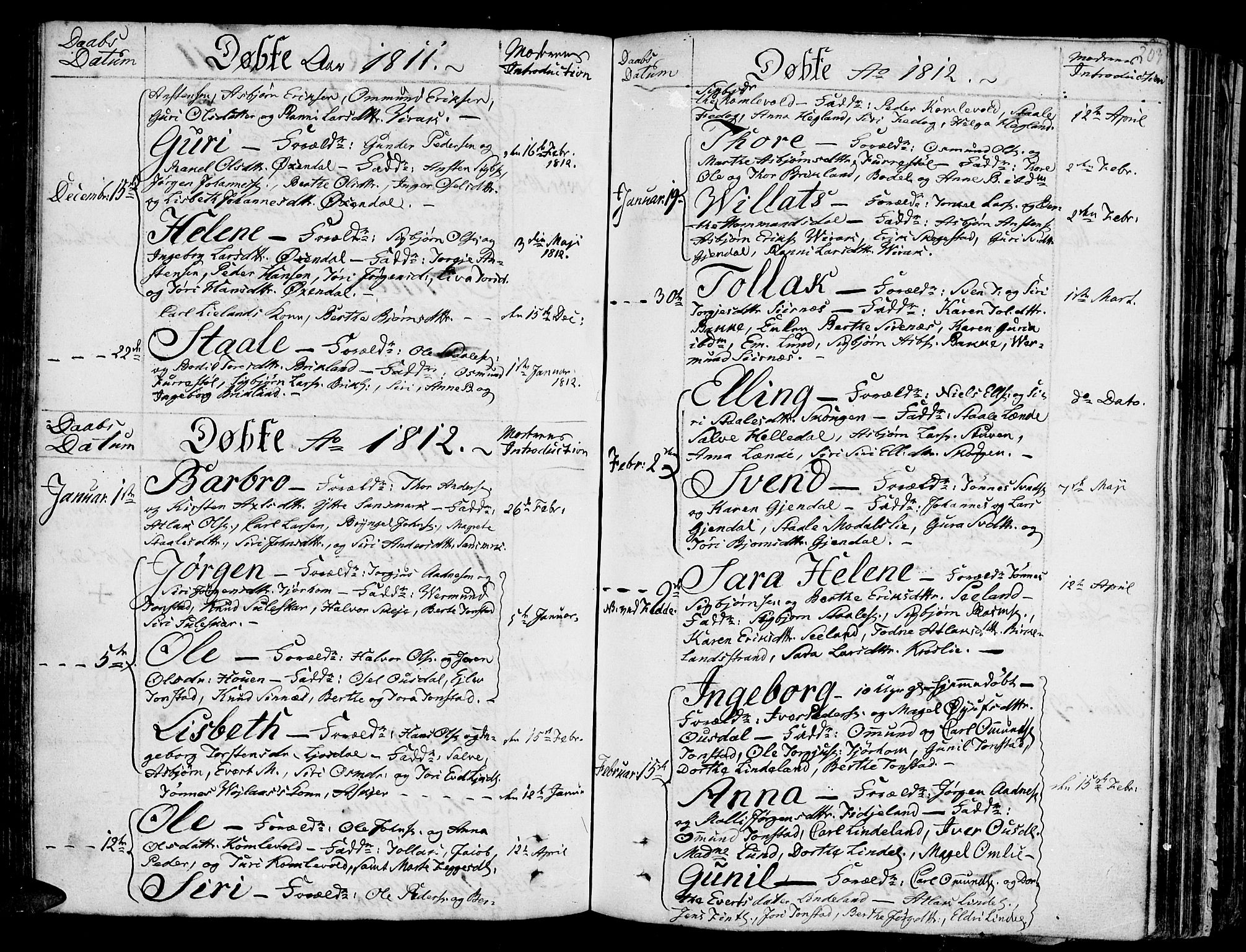 Bakke sokneprestkontor, SAK/1111-0002/F/Fa/Faa/L0002: Parish register (official) no. A 2, 1780-1816, p. 203