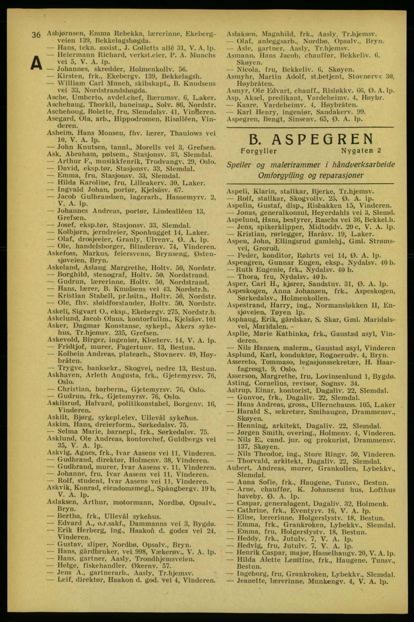 Aker adressebok/adressekalender, PUBL/001/A/005: Aker adressebok, 1934-1935, p. 36