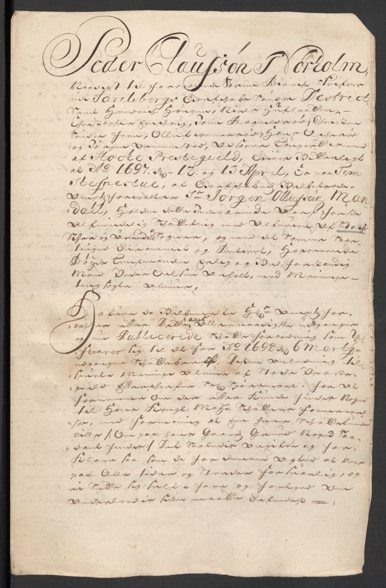 Rentekammeret inntil 1814, Reviderte regnskaper, Fogderegnskap, RA/EA-4092/R32/L1868: Fogderegnskap Jarlsberg grevskap, 1697-1699, p. 57