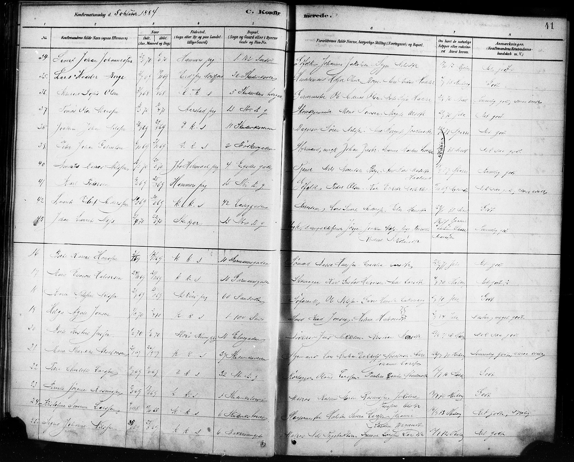 Sandviken Sokneprestembete, AV/SAB-A-77601/H/Ha/L0002: Parish register (official) no. A 2, 1878-1896, p. 41