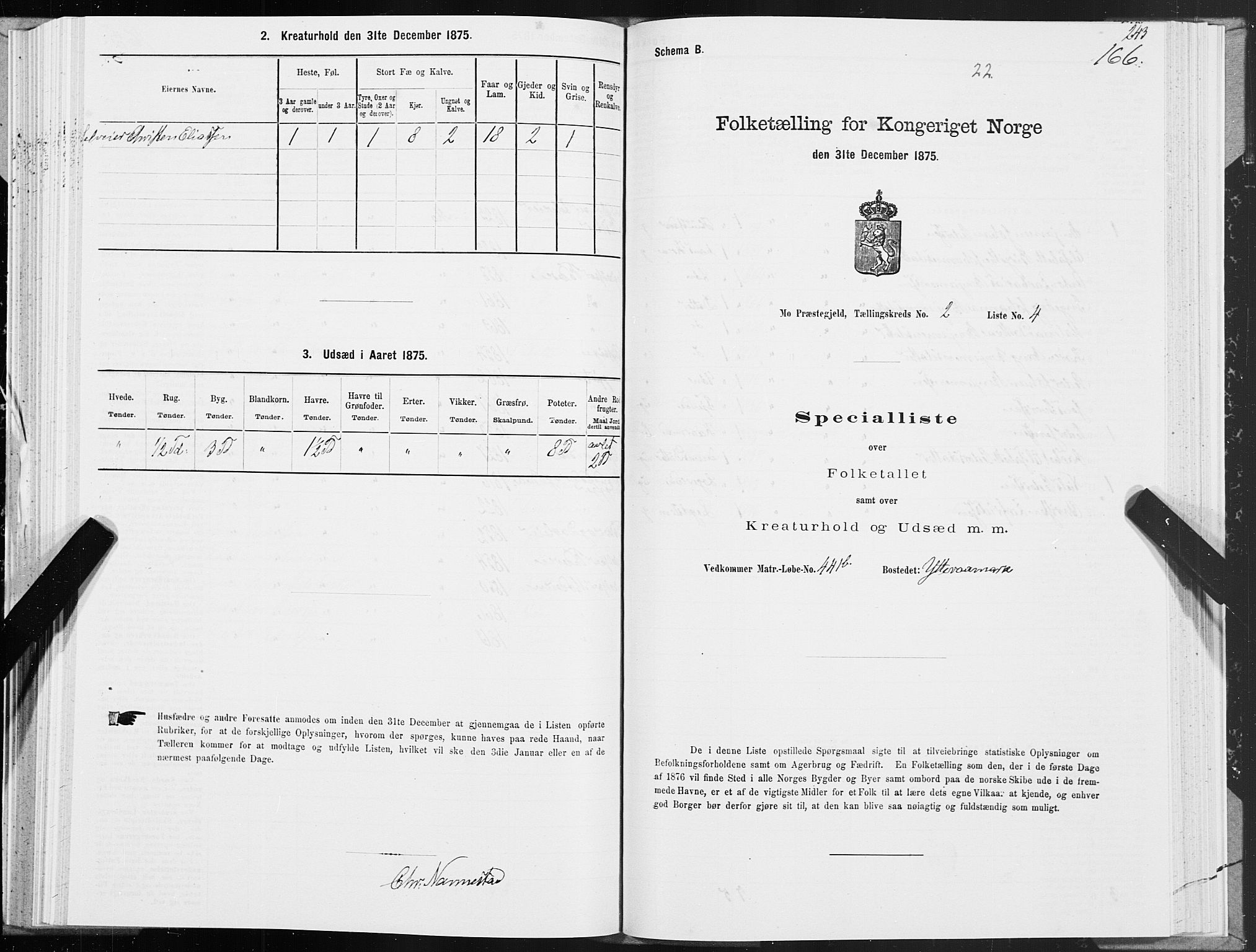 SAT, 1875 census for 1833P Mo, 1875, p. 1166