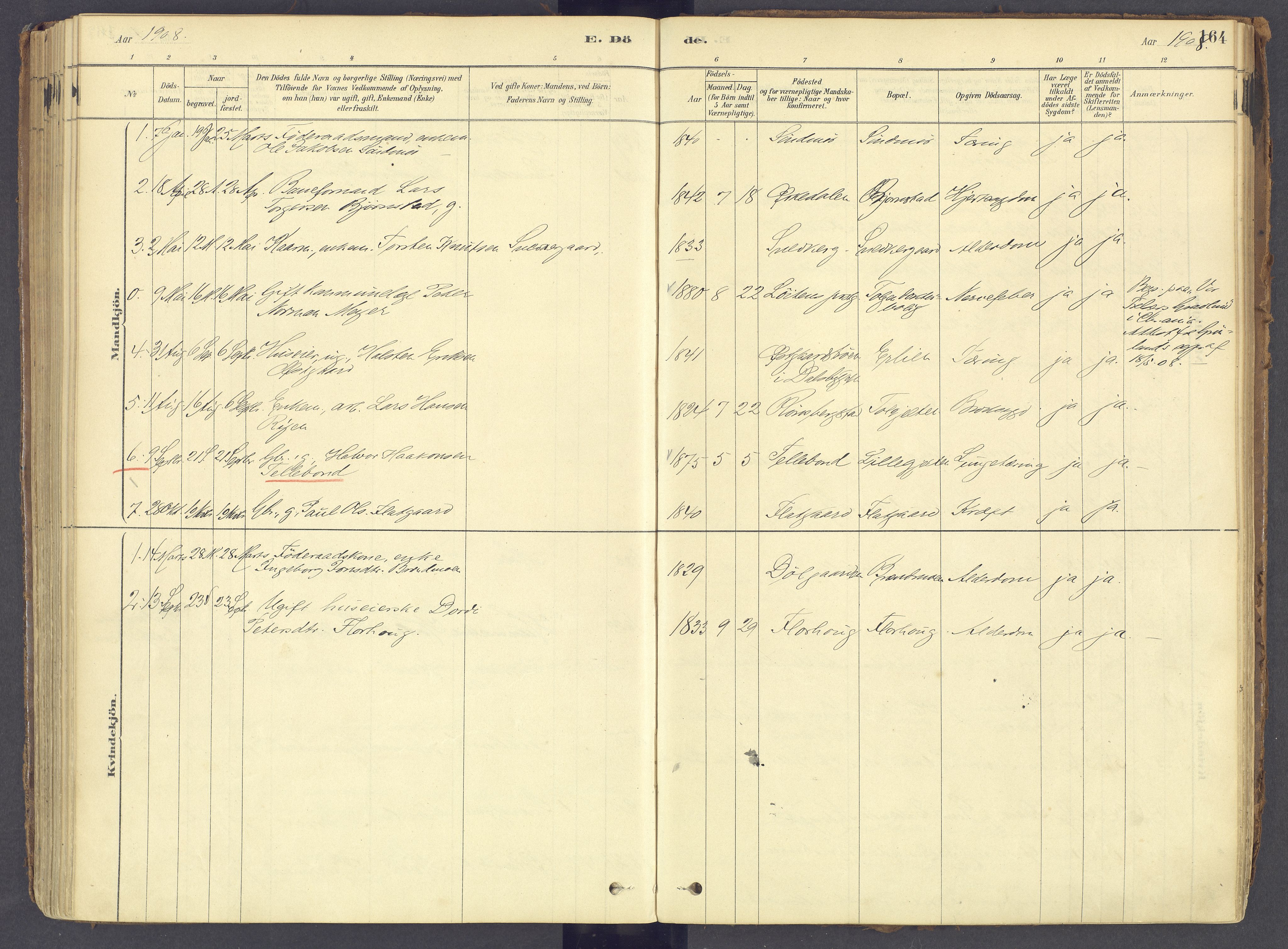 Tolga prestekontor, AV/SAH-PREST-062/K/L0011: Parish register (official) no. 11, 1877-1920, p. 164