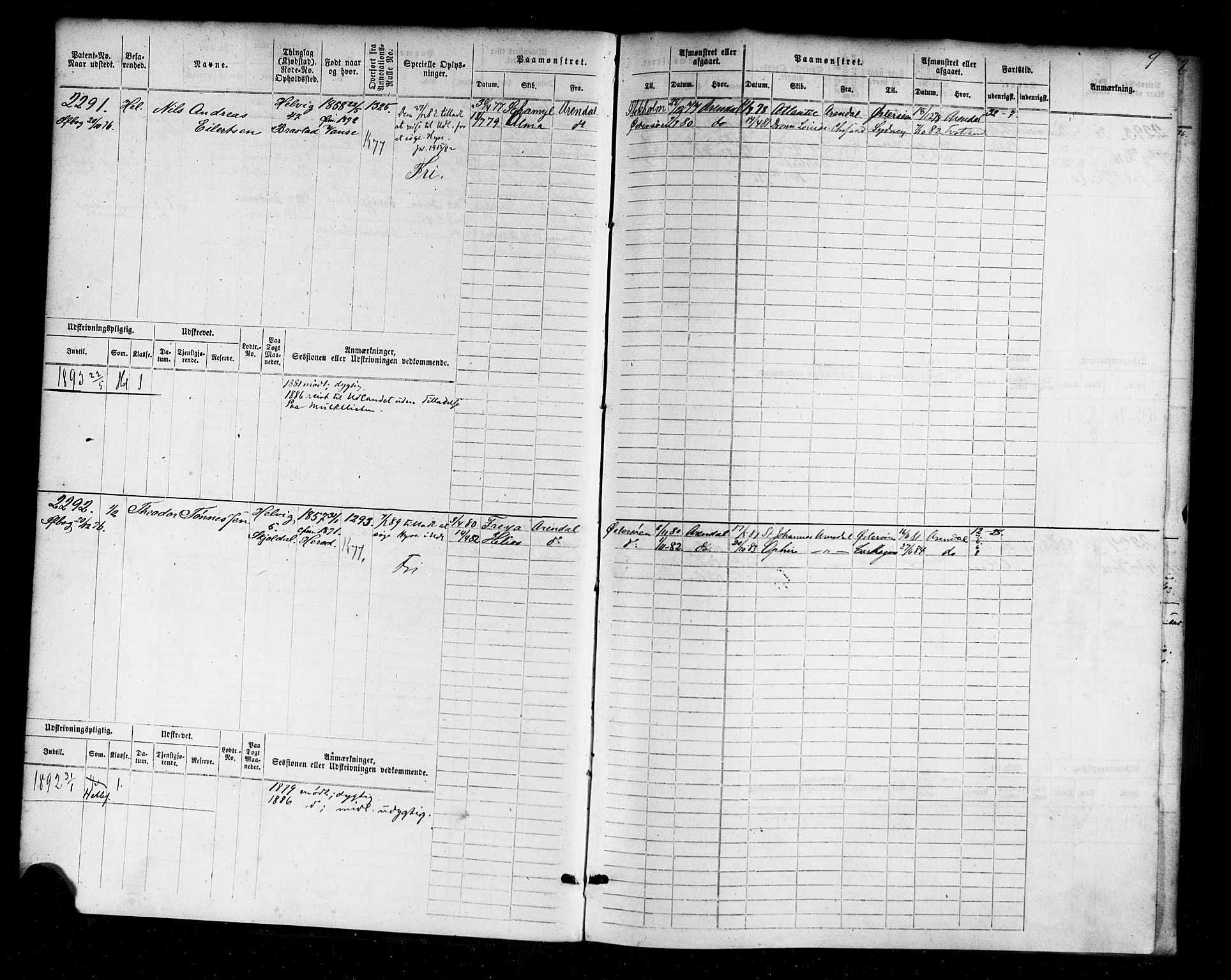 Farsund mønstringskrets, SAK/2031-0017/F/Fb/L0004: Hovedrulle nr 2275-3040, M-7, 1875-1915, p. 10