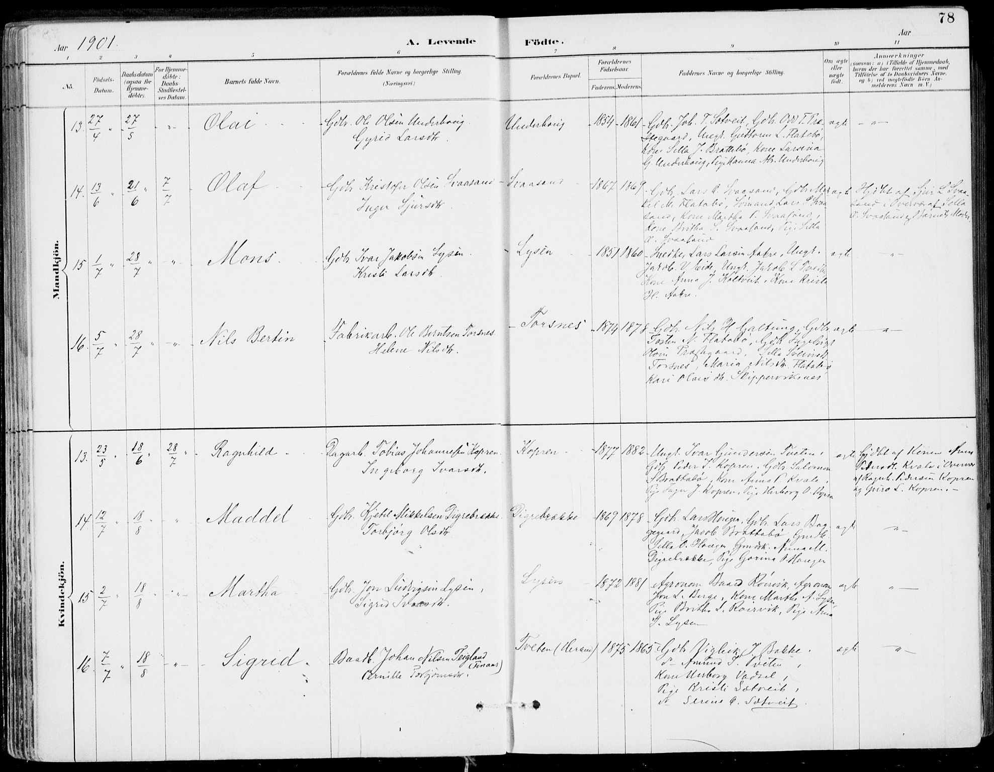 Strandebarm sokneprestembete, AV/SAB-A-78401/H/Haa: Parish register (official) no. E  1, 1886-1908, p. 78