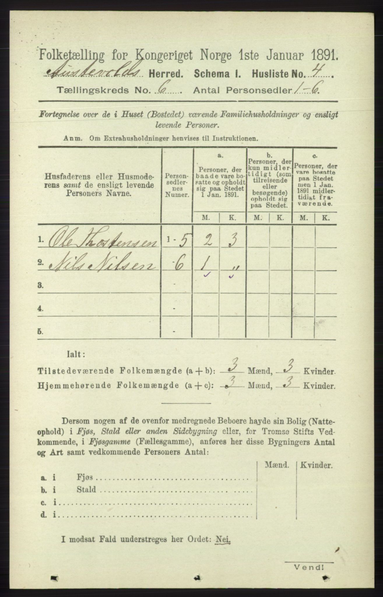 RA, 1891 census for 1244 Austevoll, 1891, p. 2520