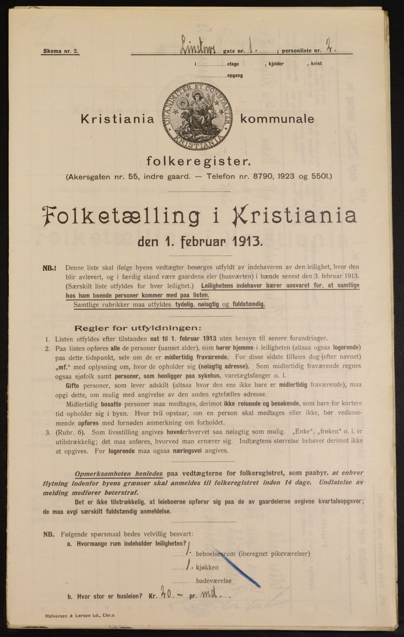 OBA, Municipal Census 1913 for Kristiania, 1913, p. 57477