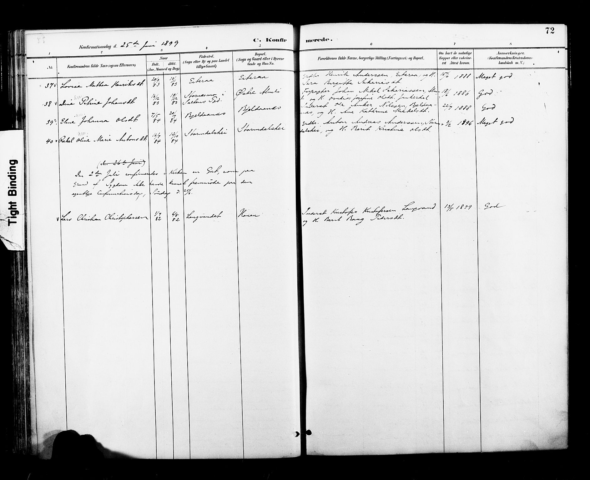 Ministerialprotokoller, klokkerbøker og fødselsregistre - Nordland, AV/SAT-A-1459/827/L0401: Parish register (official) no. 827A13, 1887-1905, p. 72