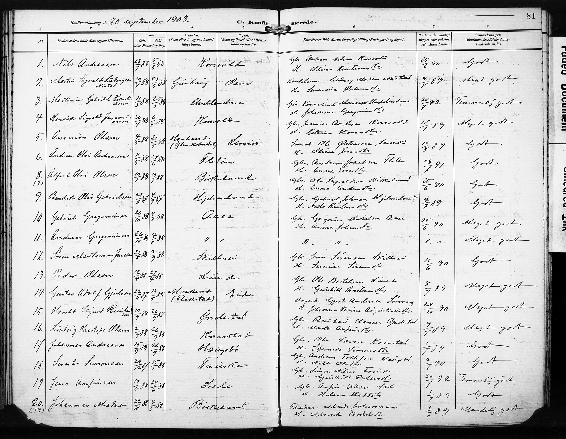 Gaular sokneprestembete, AV/SAB-A-80001/H/Haa: Parish register (official) no. C 2, 1898-1910, p. 81