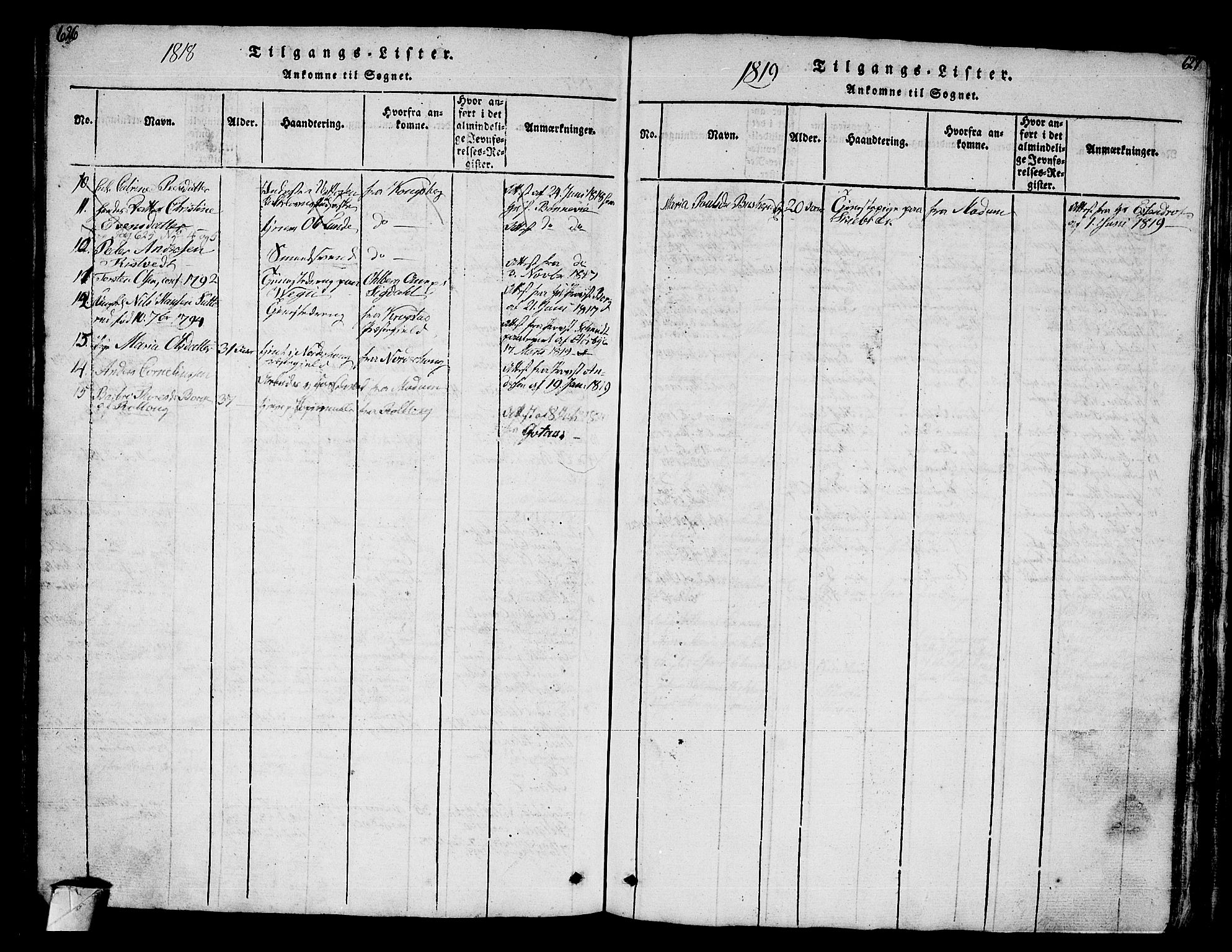 Eiker kirkebøker, AV/SAKO-A-4/G/Ga/L0001: Parish register (copy) no. I 1, 1814-1832, p. 626-627