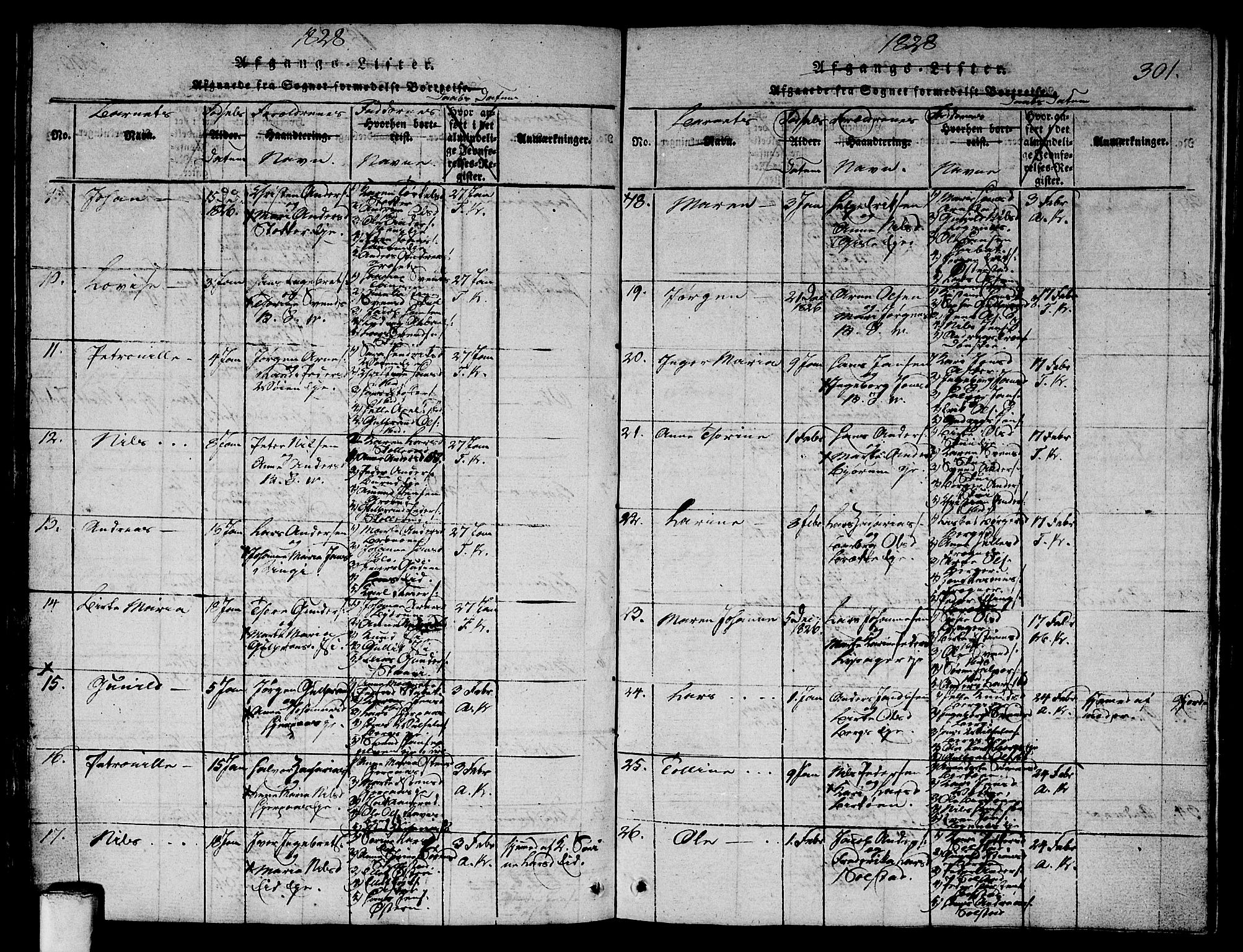 Asker prestekontor Kirkebøker, SAO/A-10256a/G/Ga/L0001: Parish register (copy) no. I 1, 1814-1830, p. 301