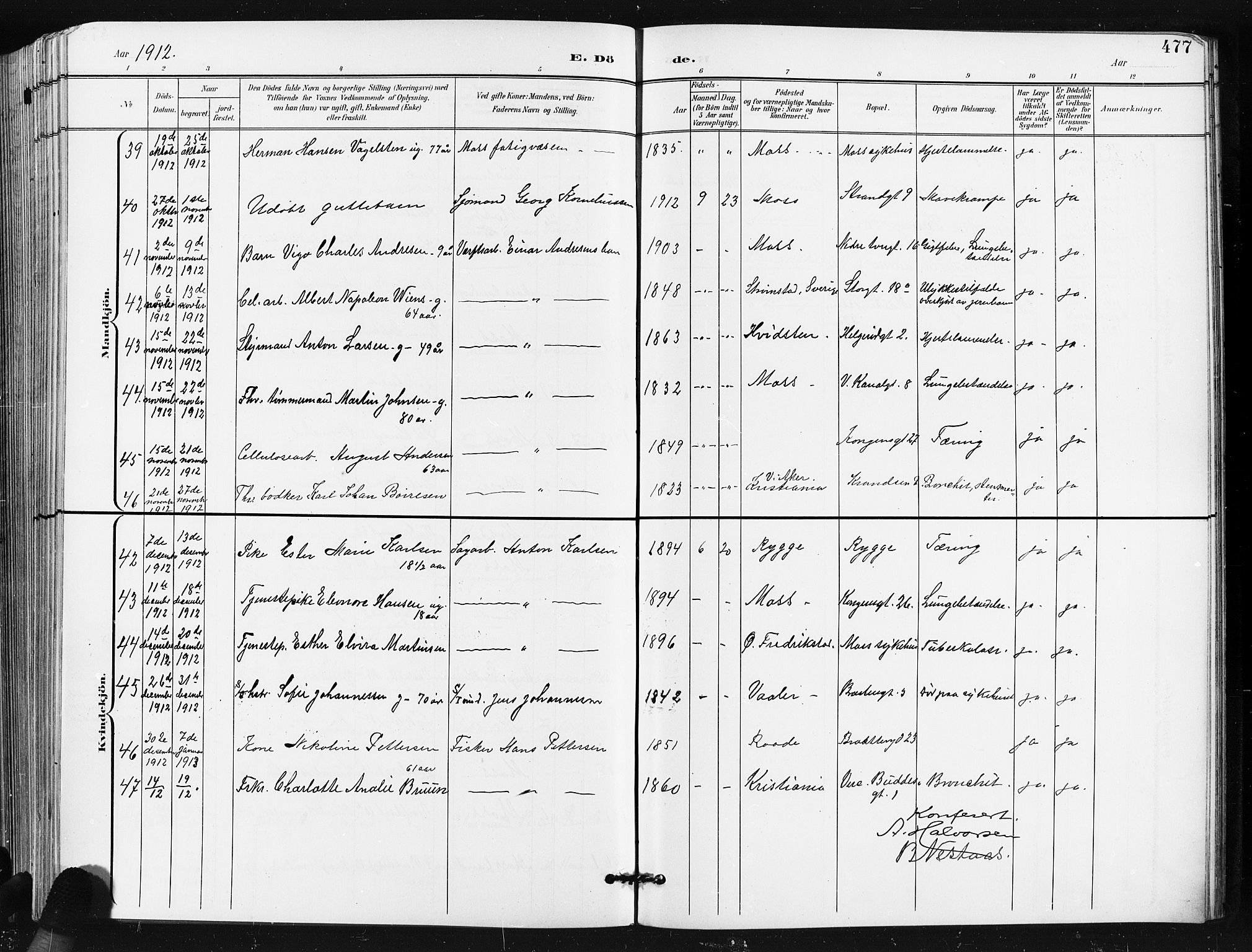 Moss prestekontor Kirkebøker, AV/SAO-A-2003/G/Ga/L0007: Parish register (copy) no. I 7, 1901-1912, p. 477
