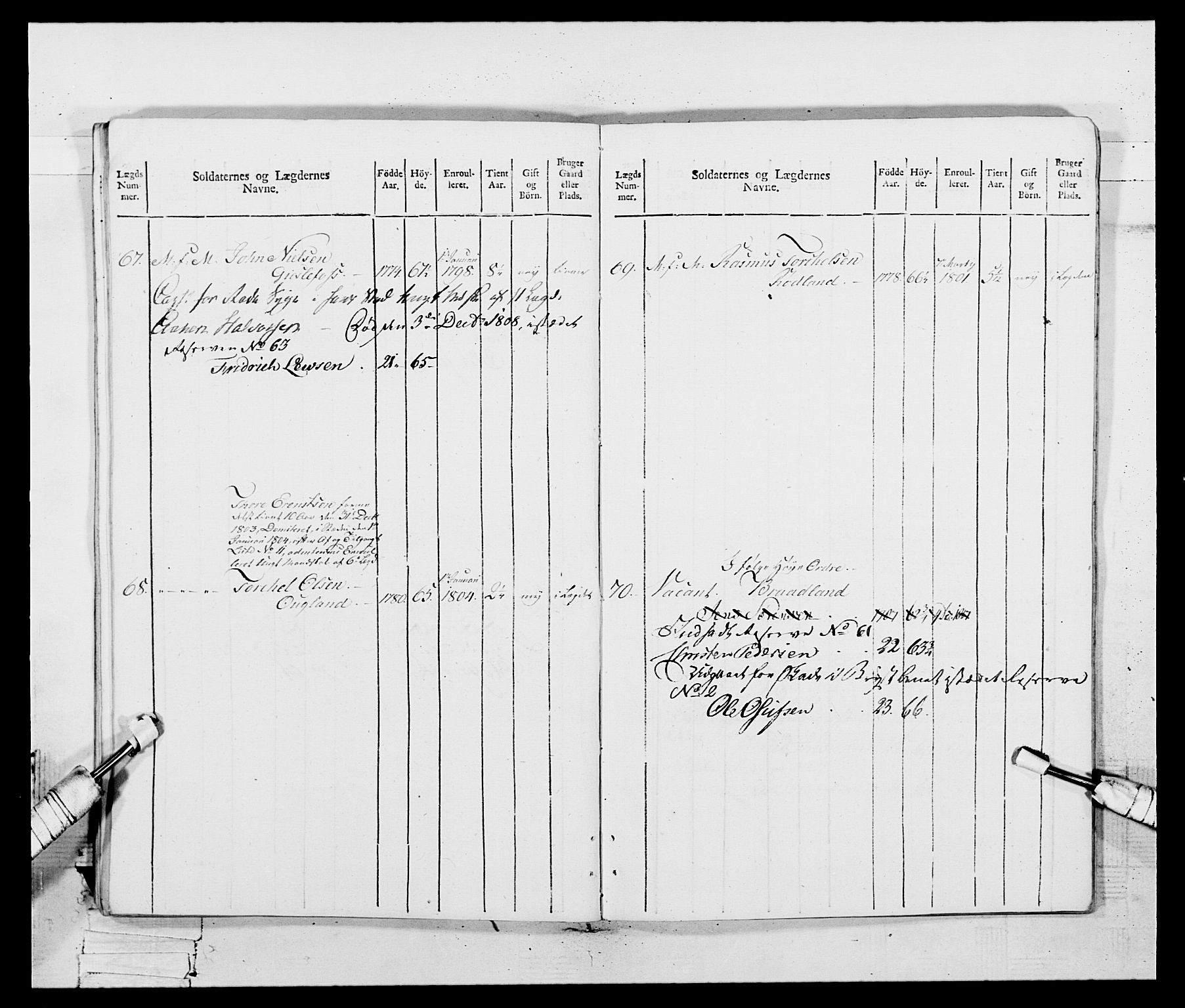 Generalitets- og kommissariatskollegiet, Det kongelige norske kommissariatskollegium, AV/RA-EA-5420/E/Eh/L0109: Vesterlenske nasjonale infanteriregiment, 1806, p. 519