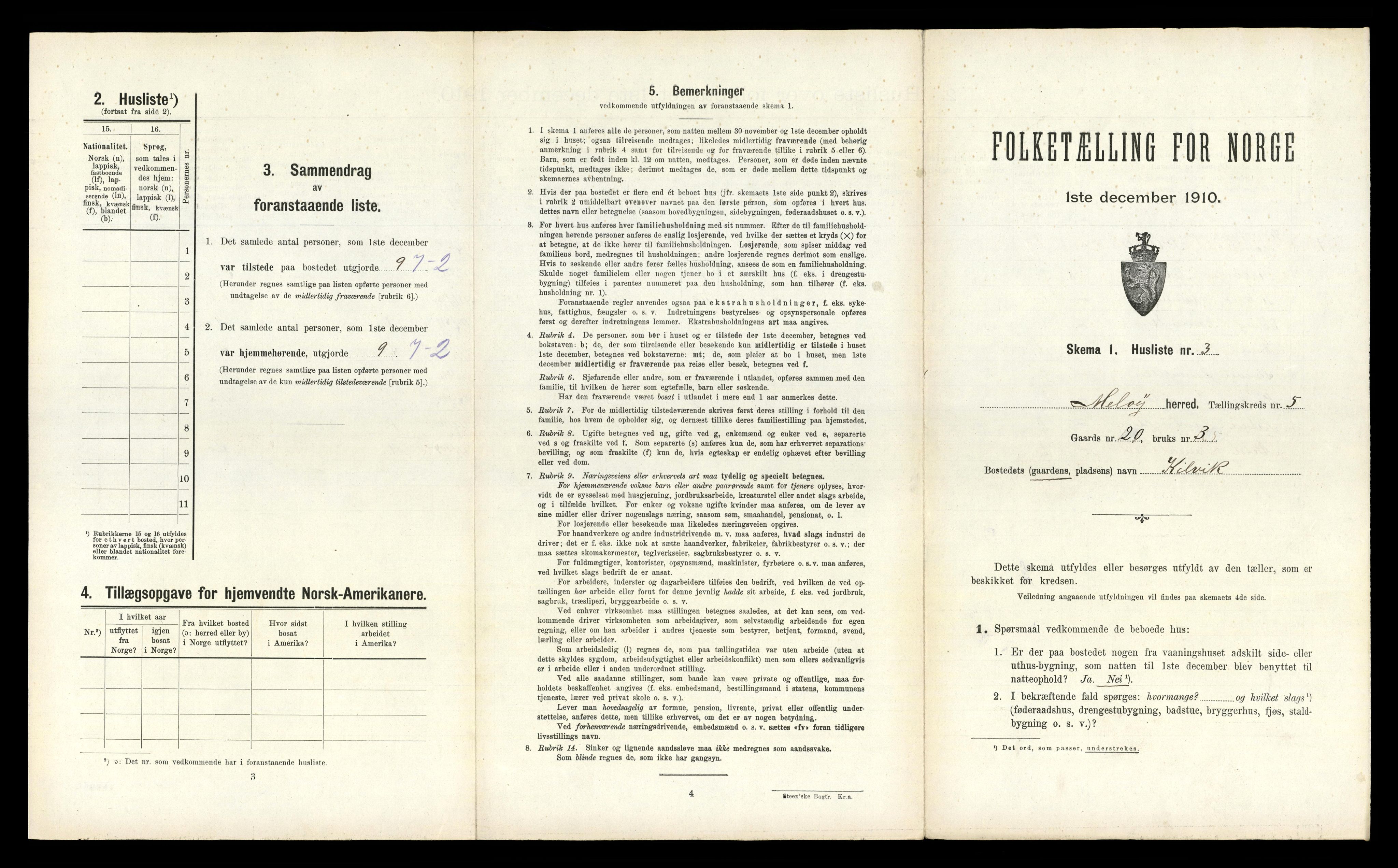 RA, 1910 census for Meløy, 1910, p. 318