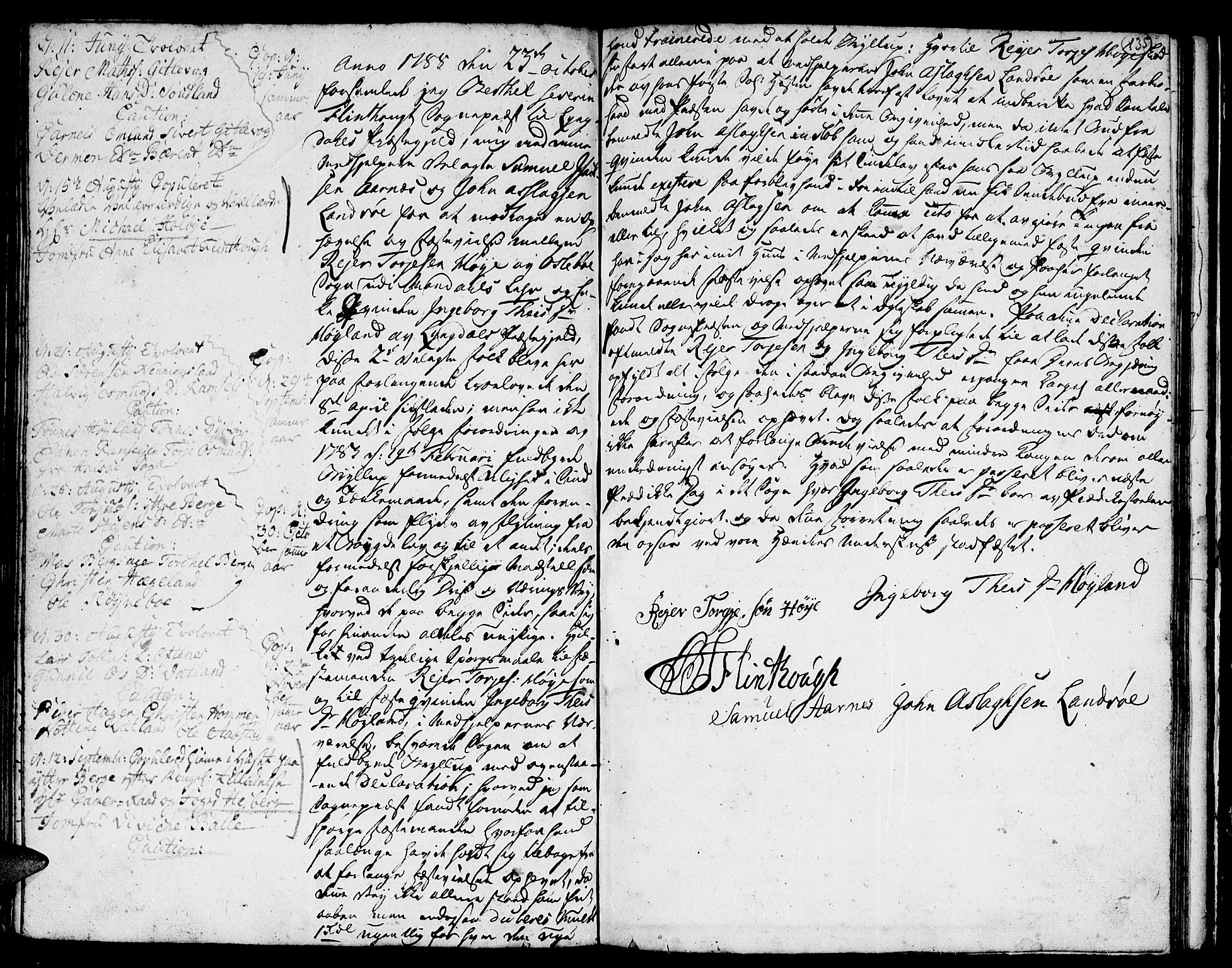 Lyngdal sokneprestkontor, SAK/1111-0029/F/Fa/Fac/L0002: Parish register (official) no. A 2, 1727-1815, p. 134-135