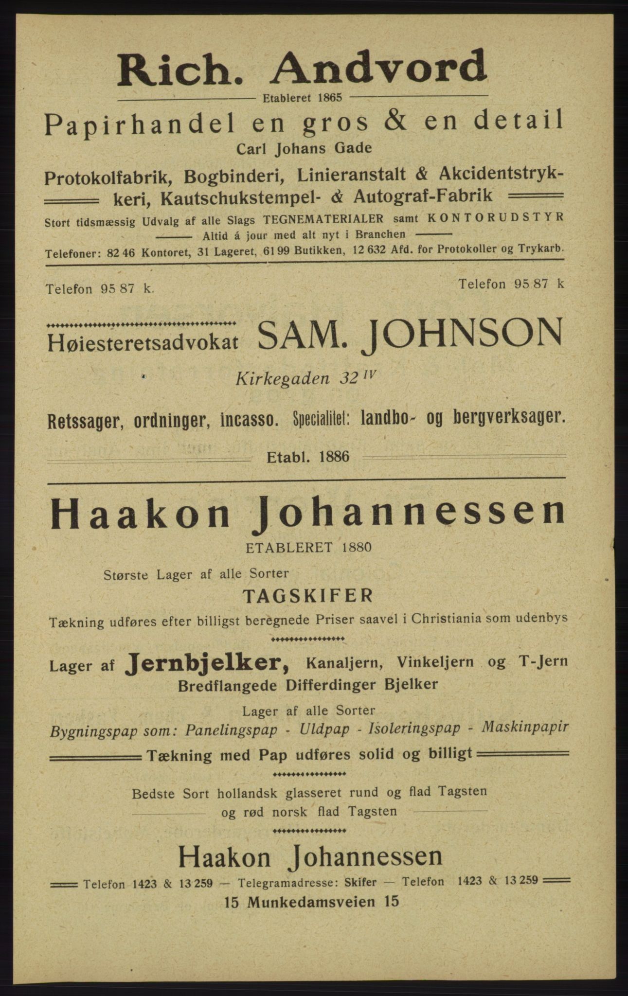 Kristiania/Oslo adressebok, PUBL/-, 1913, p. 115