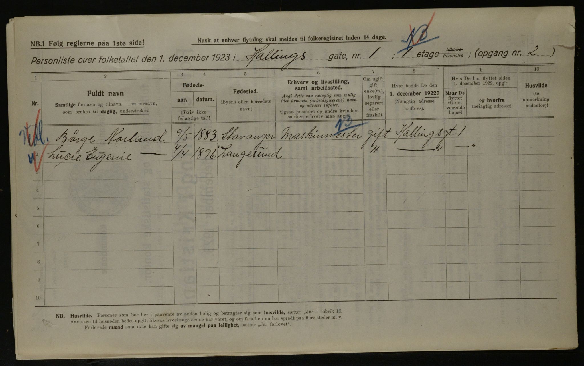 OBA, Municipal Census 1923 for Kristiania, 1923, p. 38058