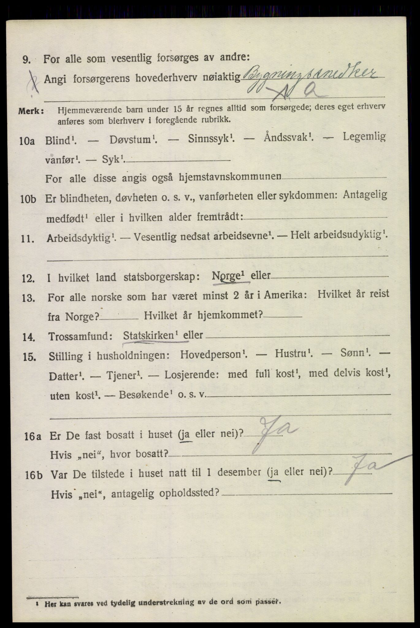 SAH, 1920 census for Vinger, 1920, p. 6191