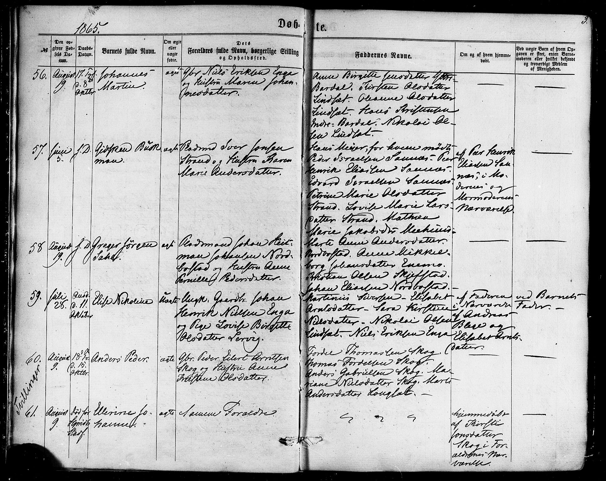 Ministerialprotokoller, klokkerbøker og fødselsregistre - Nordland, AV/SAT-A-1459/838/L0551: Parish register (official) no. 838A09, 1864-1880, p. 3