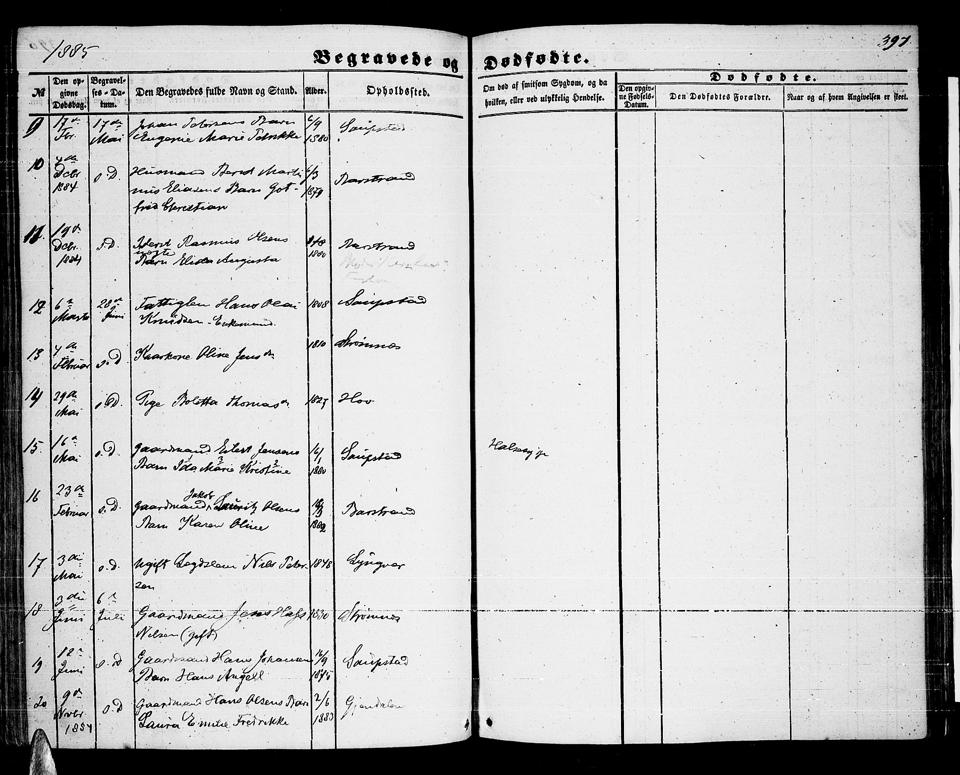 Ministerialprotokoller, klokkerbøker og fødselsregistre - Nordland, AV/SAT-A-1459/876/L1102: Parish register (copy) no. 876C01, 1852-1886, p. 397