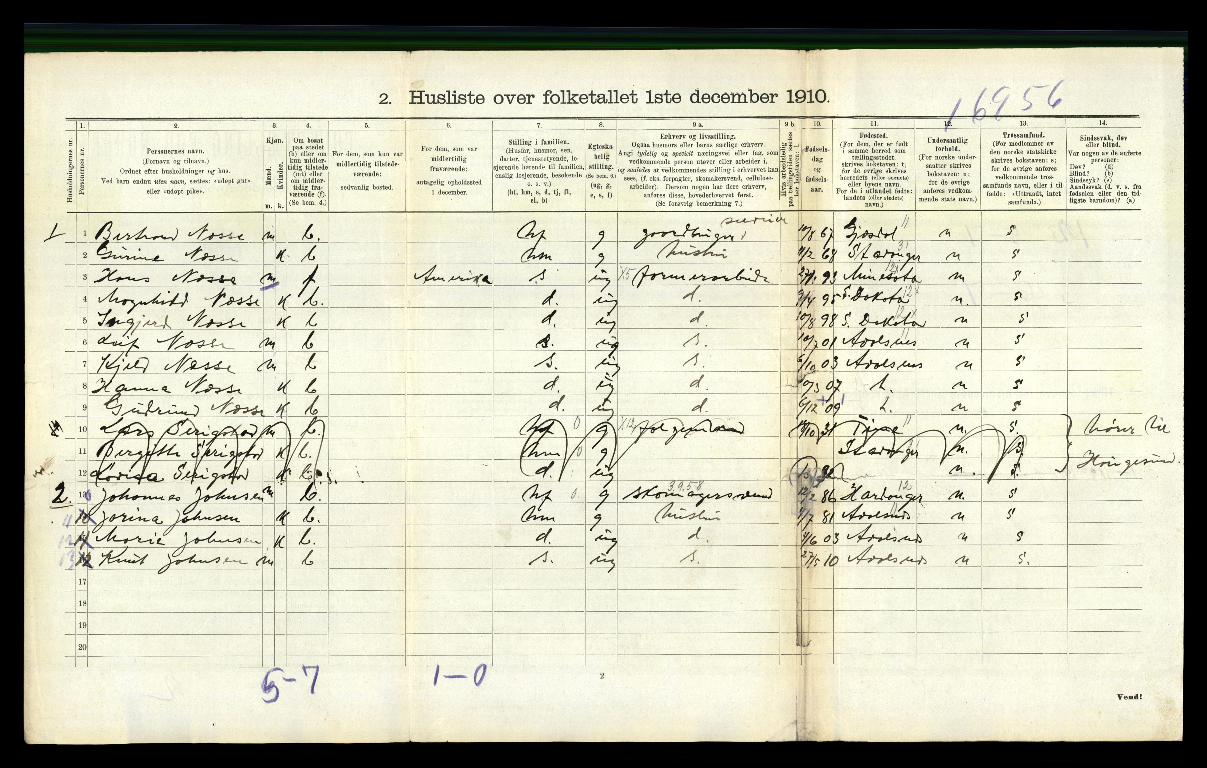 RA, 1910 census for Skåre, 1910, p. 477