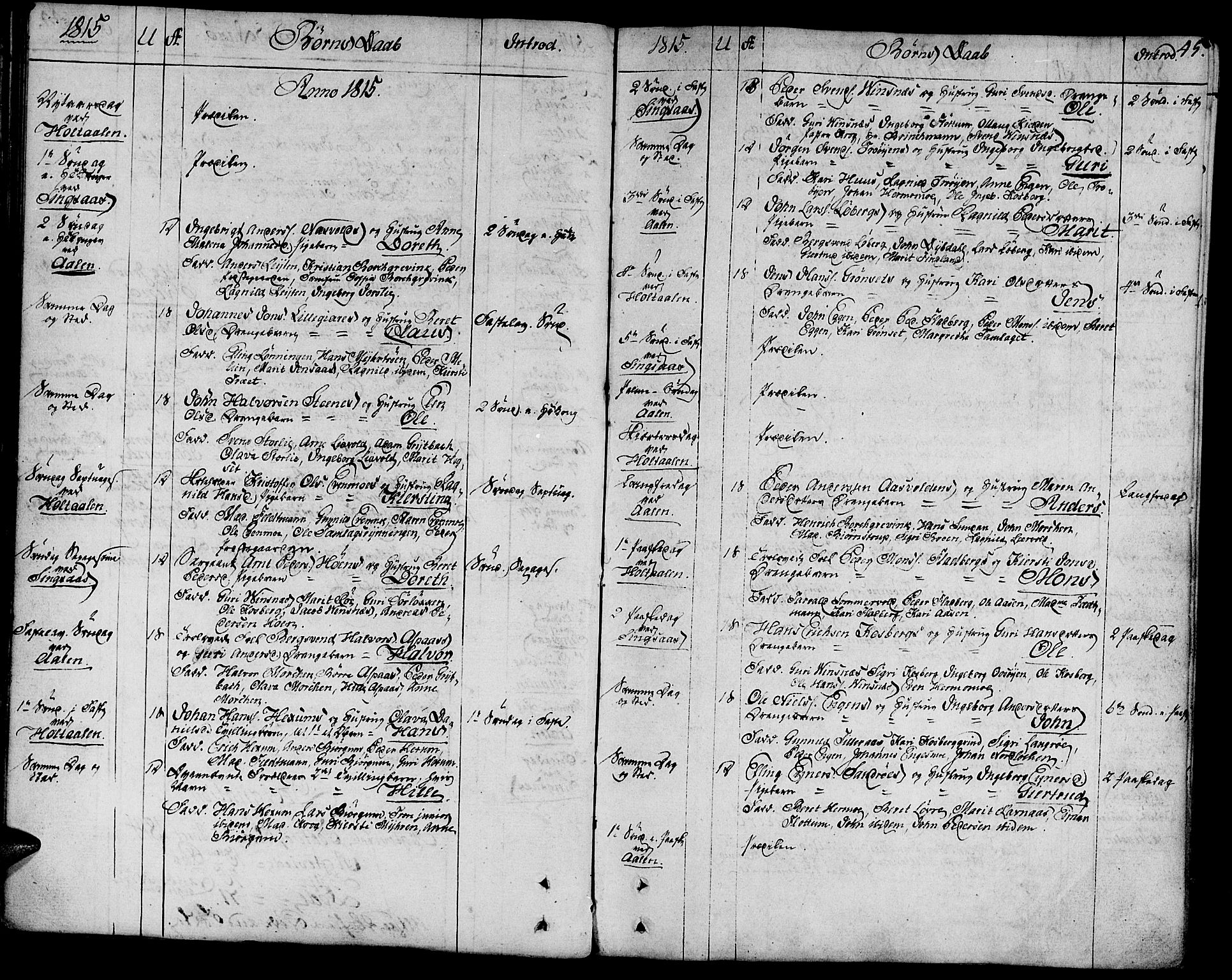 Ministerialprotokoller, klokkerbøker og fødselsregistre - Sør-Trøndelag, SAT/A-1456/685/L0953: Parish register (official) no. 685A02, 1805-1816, p. 45