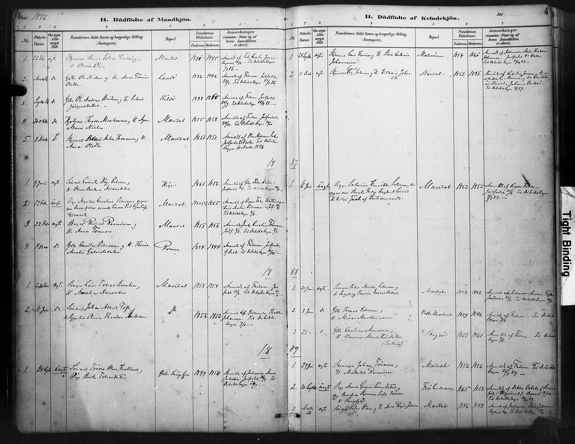 Mandal sokneprestkontor, AV/SAK-1111-0030/F/Fa/Faa/L0017: Parish register (official) no. A 17, 1880-1926, p. 4