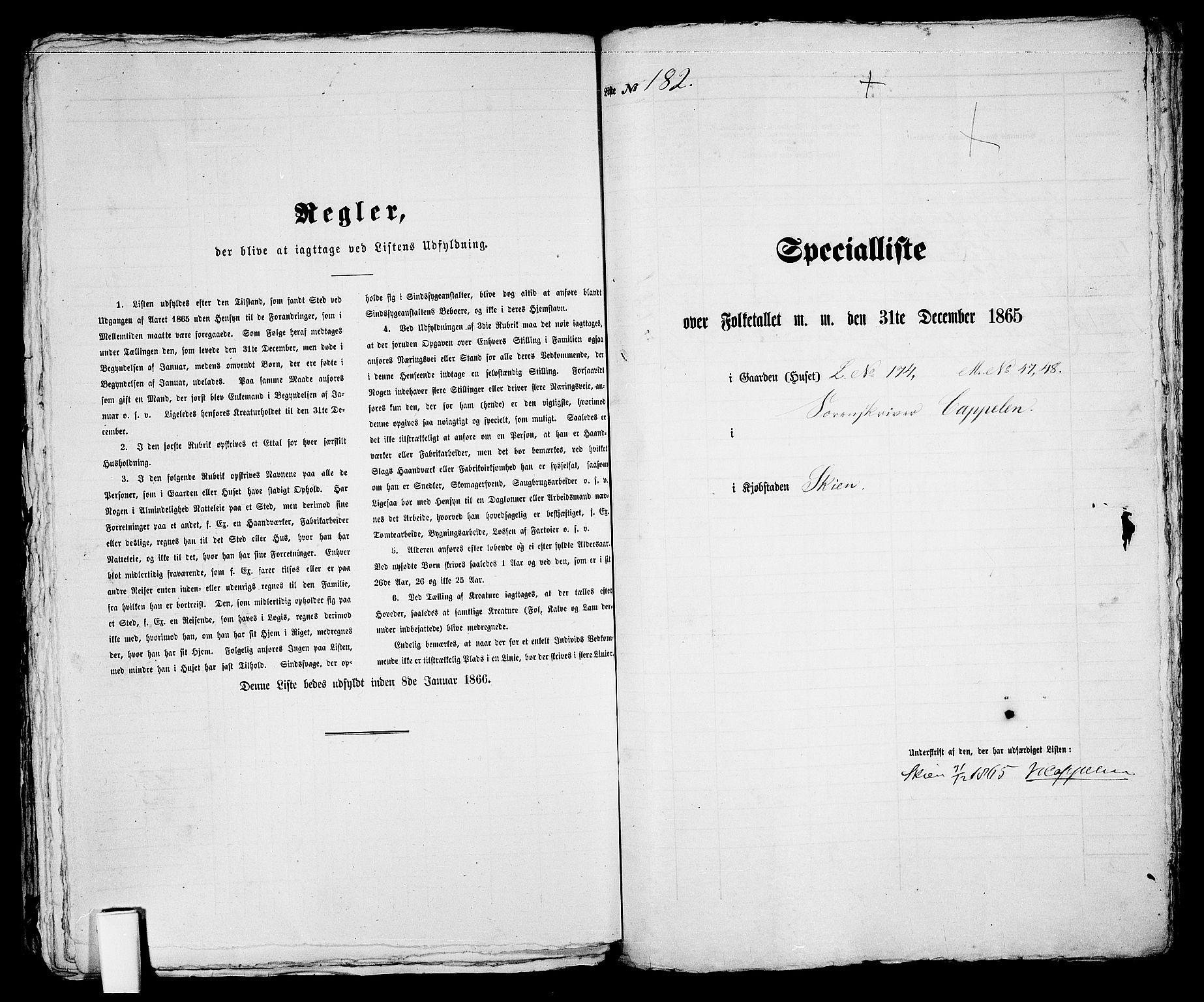 RA, 1865 census for Skien, 1865, p. 374