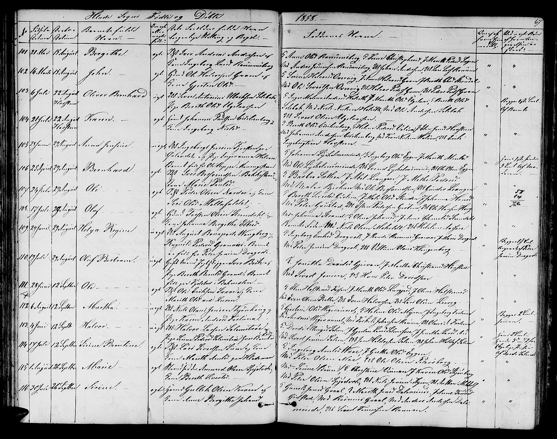 Ministerialprotokoller, klokkerbøker og fødselsregistre - Sør-Trøndelag, SAT/A-1456/606/L0310: Parish register (copy) no. 606C06, 1850-1859, p. 67