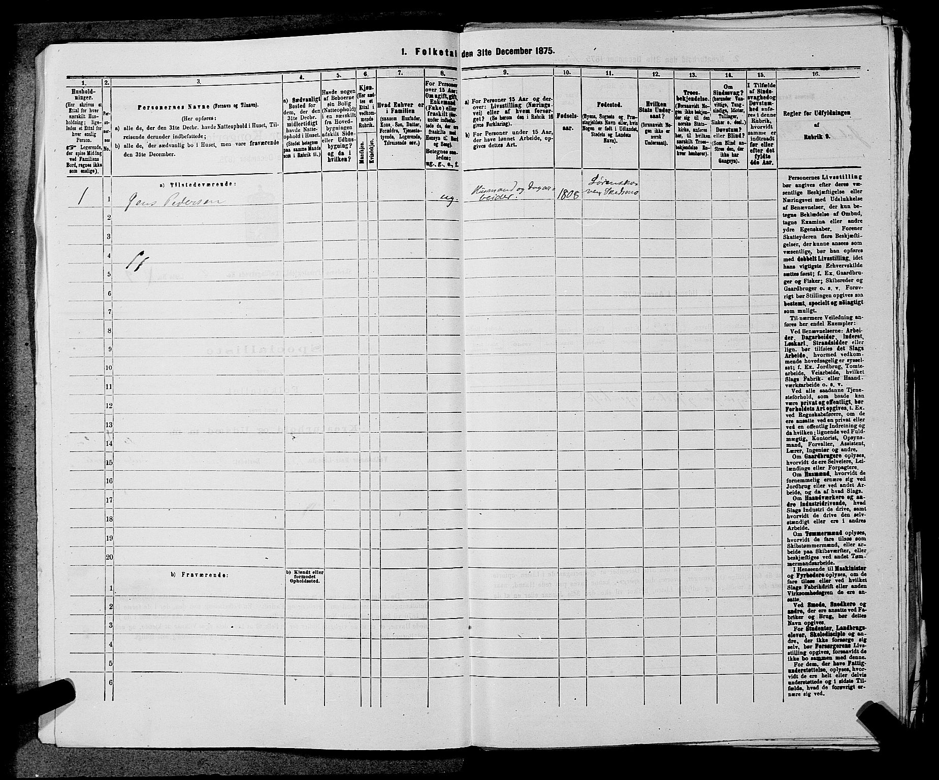 RA, 1875 census for 0231P Skedsmo, 1875, p. 1129