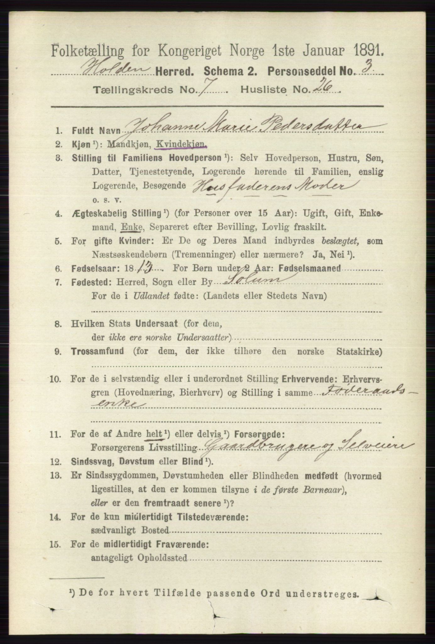 RA, 1891 census for 0819 Holla, 1891, p. 3430