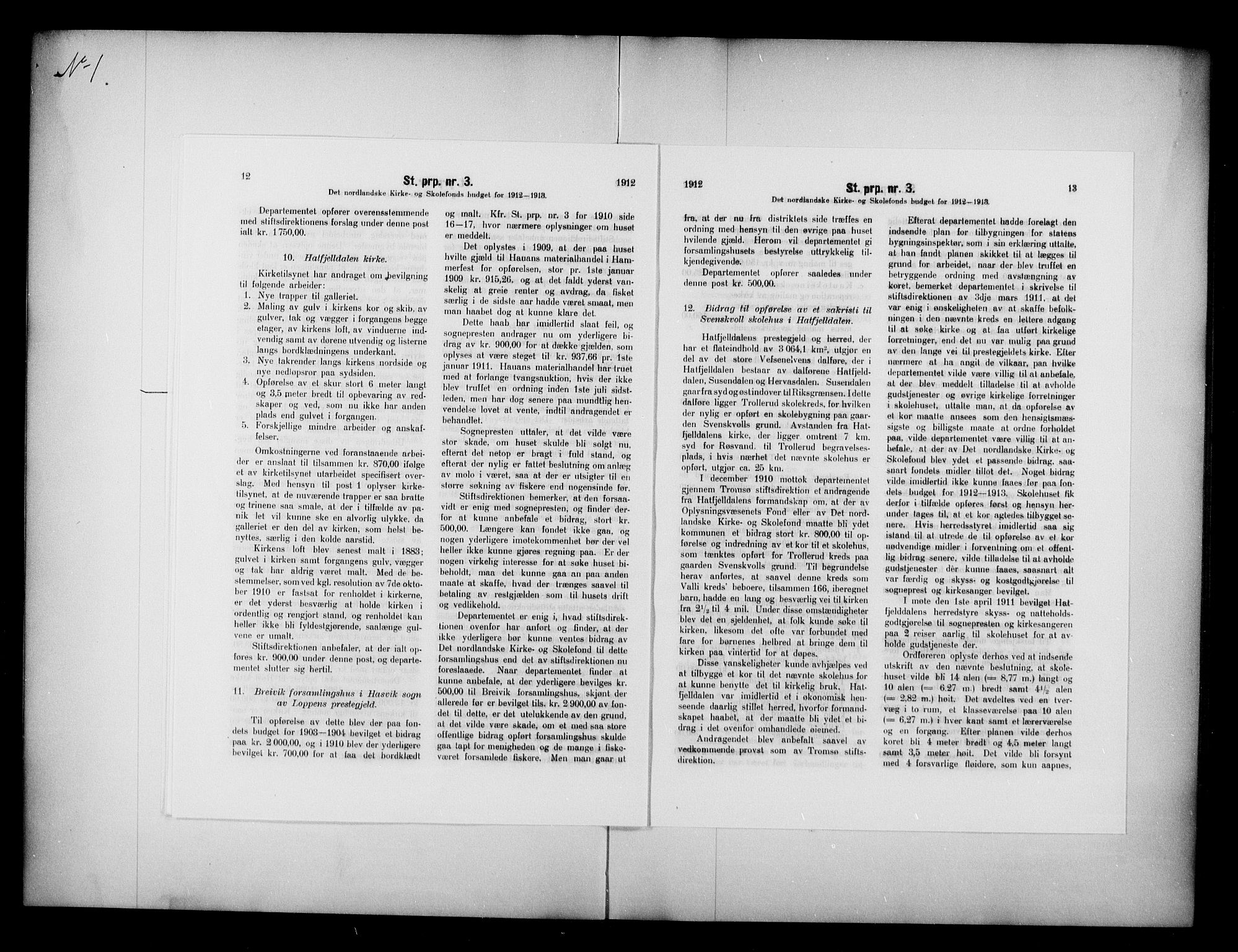 Kirke- og undervisningsdepartementet, Kontoret  for kirke og geistlighet A, AV/RA-S-1007/A/Aa/L0307: Referatprotokoll bd. 1. Ref.nr. 1-140, 1912