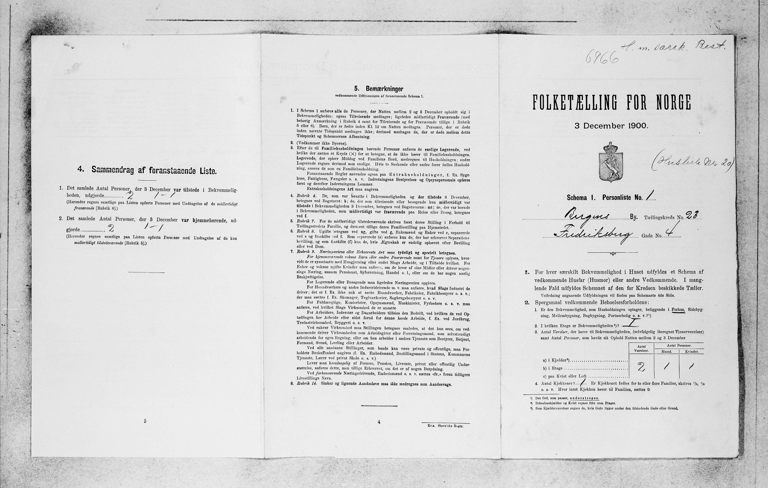 SAB, 1900 census for Bergen, 1900, p. 4942