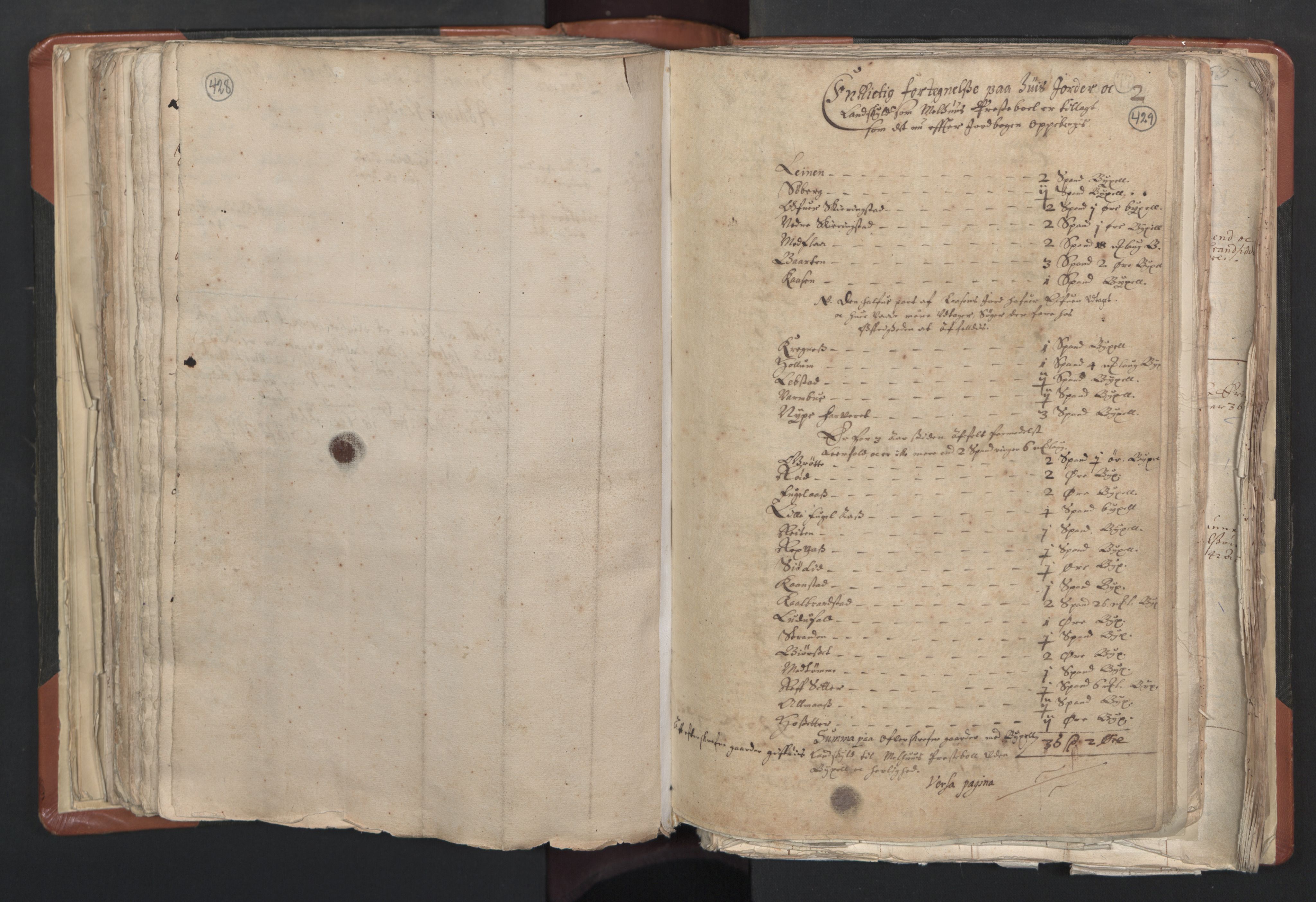 RA, Vicar's Census 1664-1666, no. 31: Dalane deanery, 1664-1666, p. 428-429