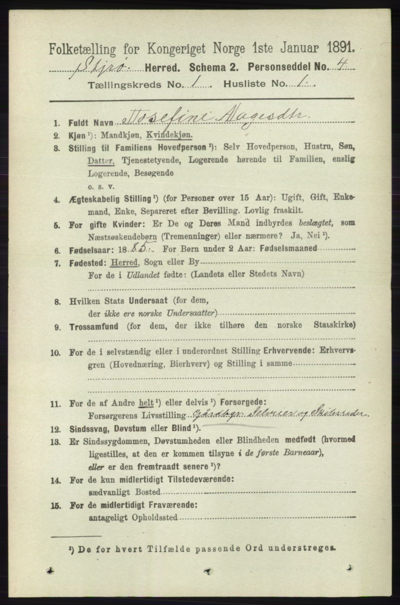 RA, 1891 census for 1140 Sjernarøy, 1891, p. 56