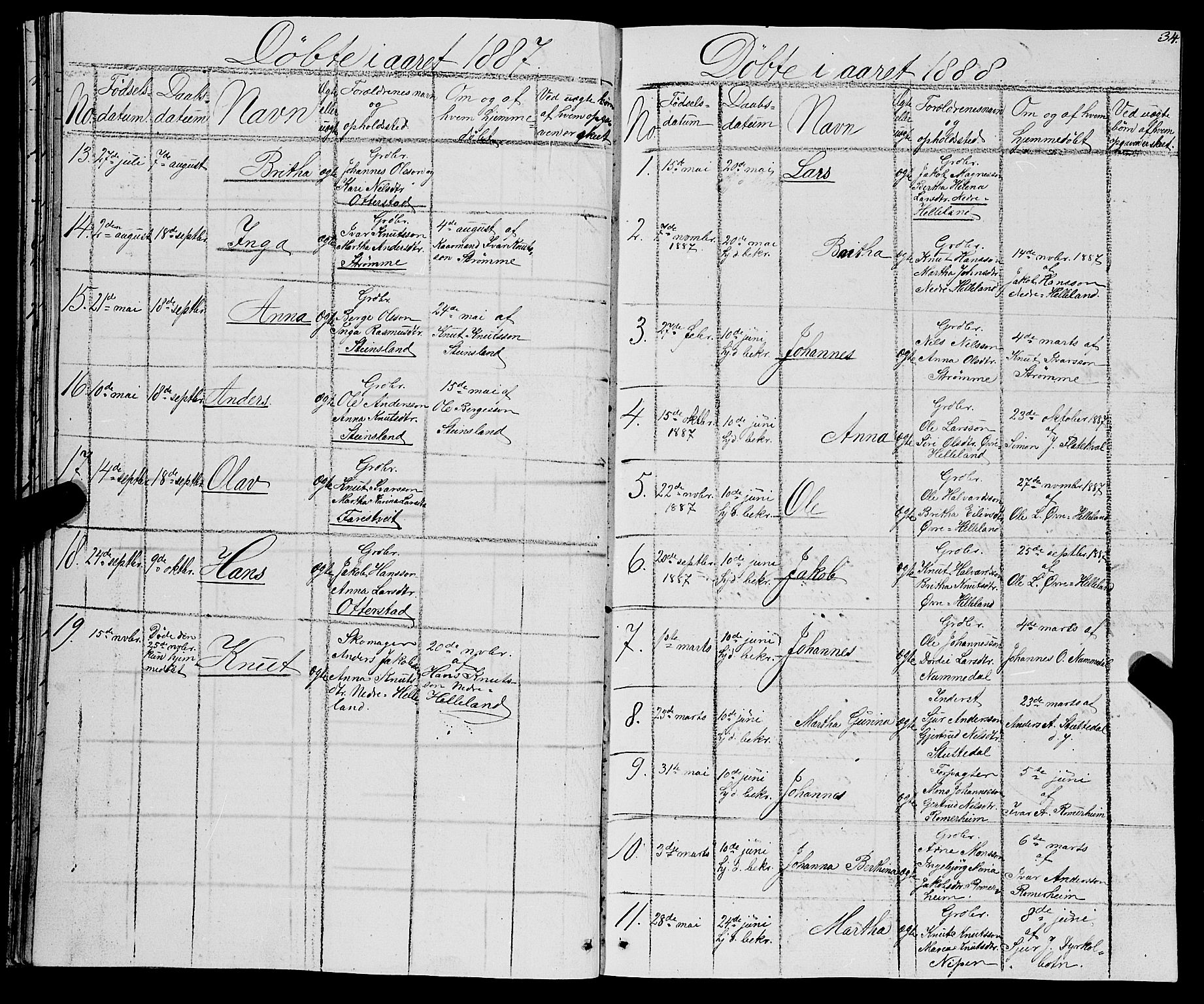 Osterfjorden Soknepresembete, SAB/A-77301: Parish register (copy) no. B 1, 1851-1890, p. 34