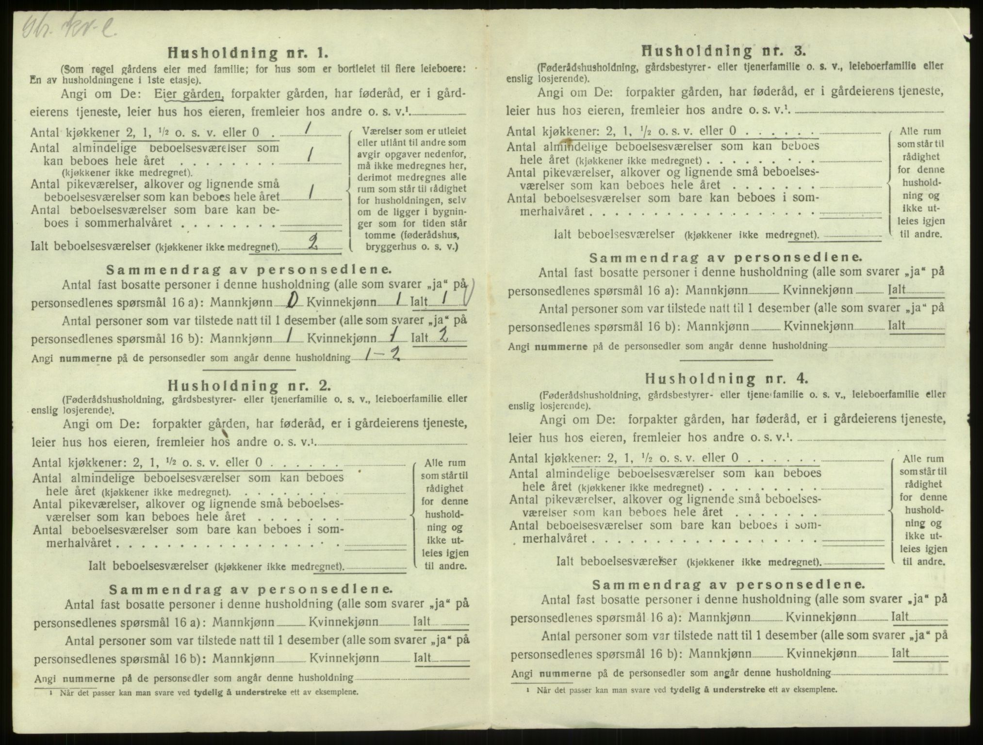 SAB, 1920 census for Austrheim, 1920, p. 161