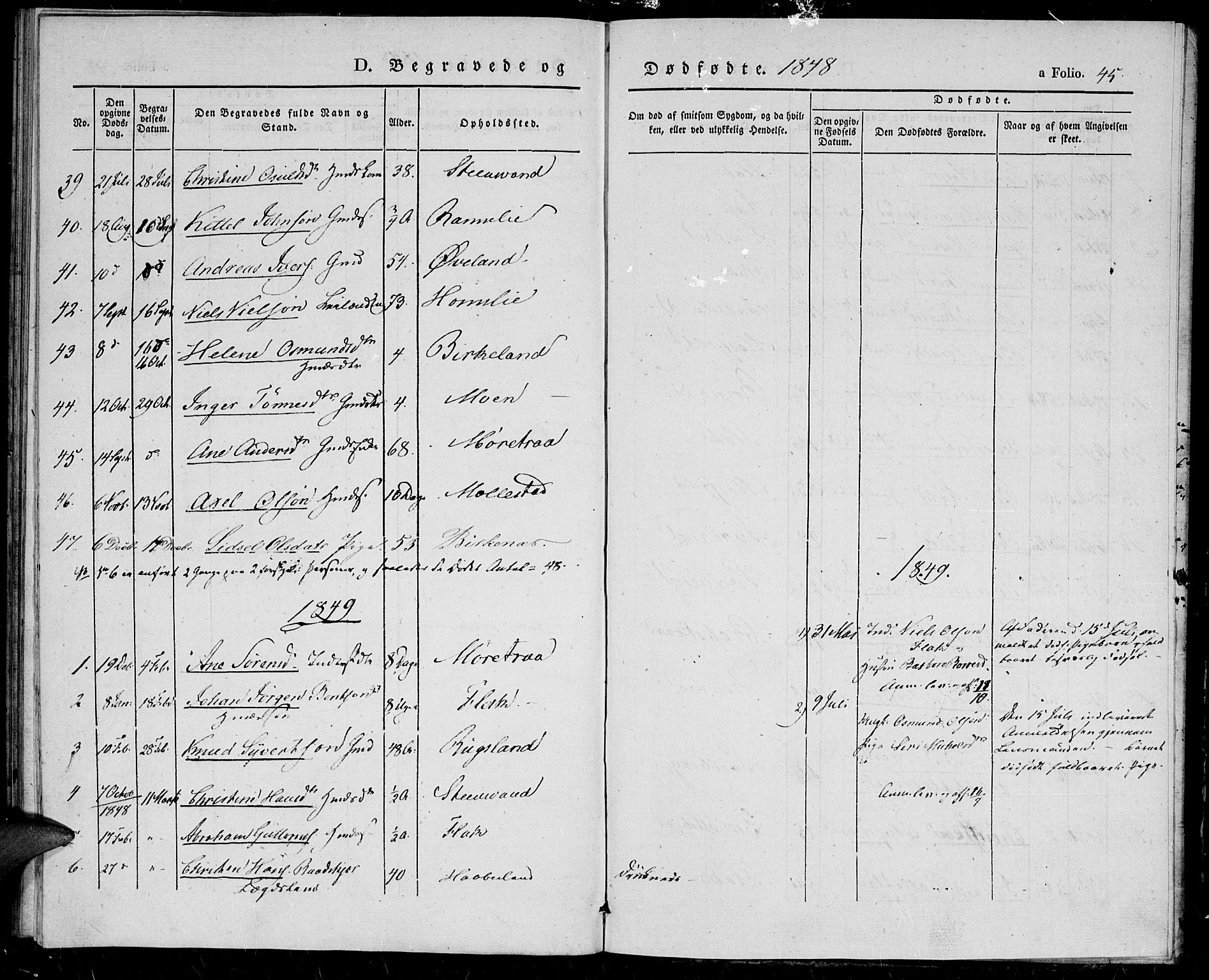 Birkenes sokneprestkontor, SAK/1111-0004/F/Fa/L0002: Parish register (official) no. A 2, 1839-1849, p. 46