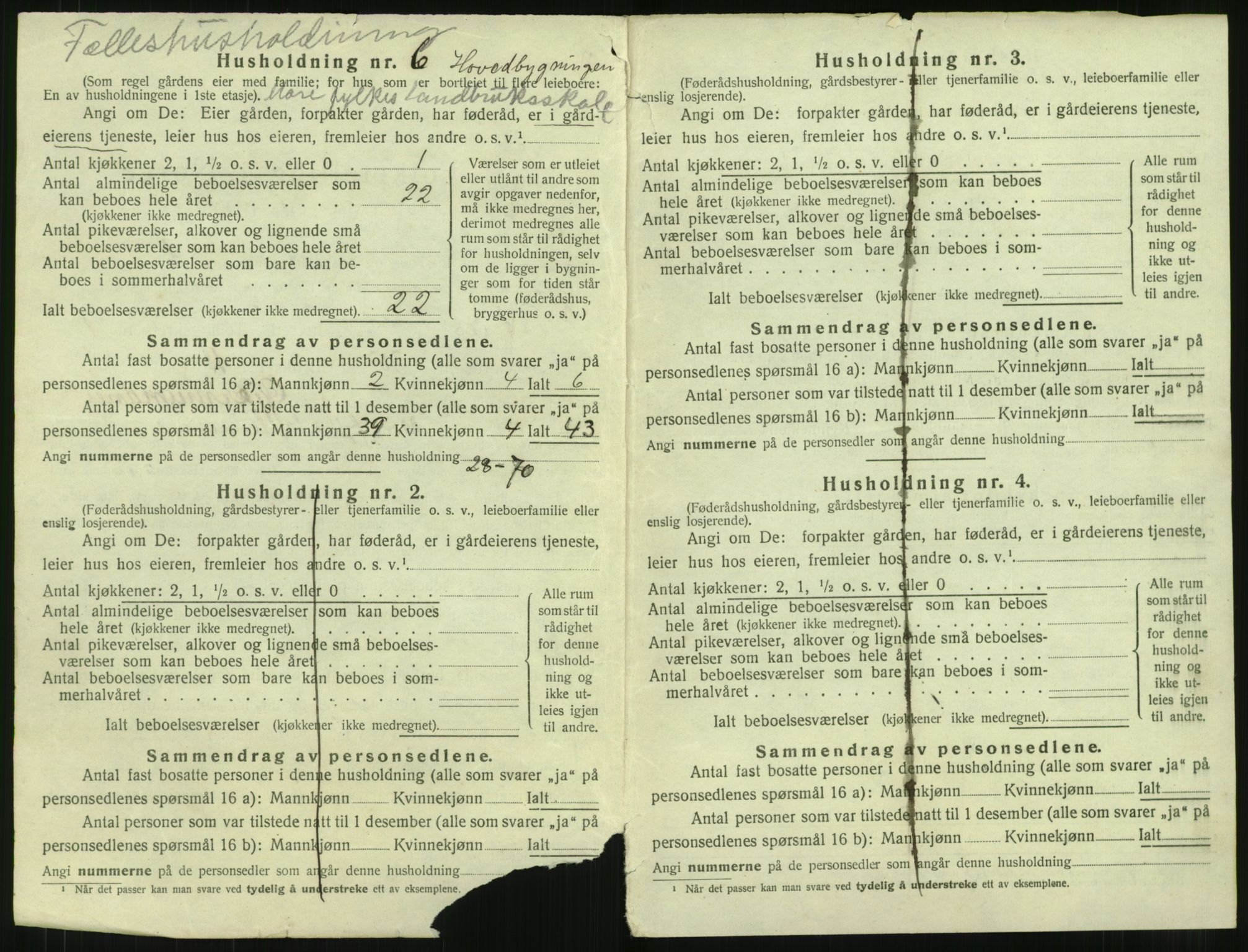 SAT, 1920 census for Vestnes, 1920, p. 44