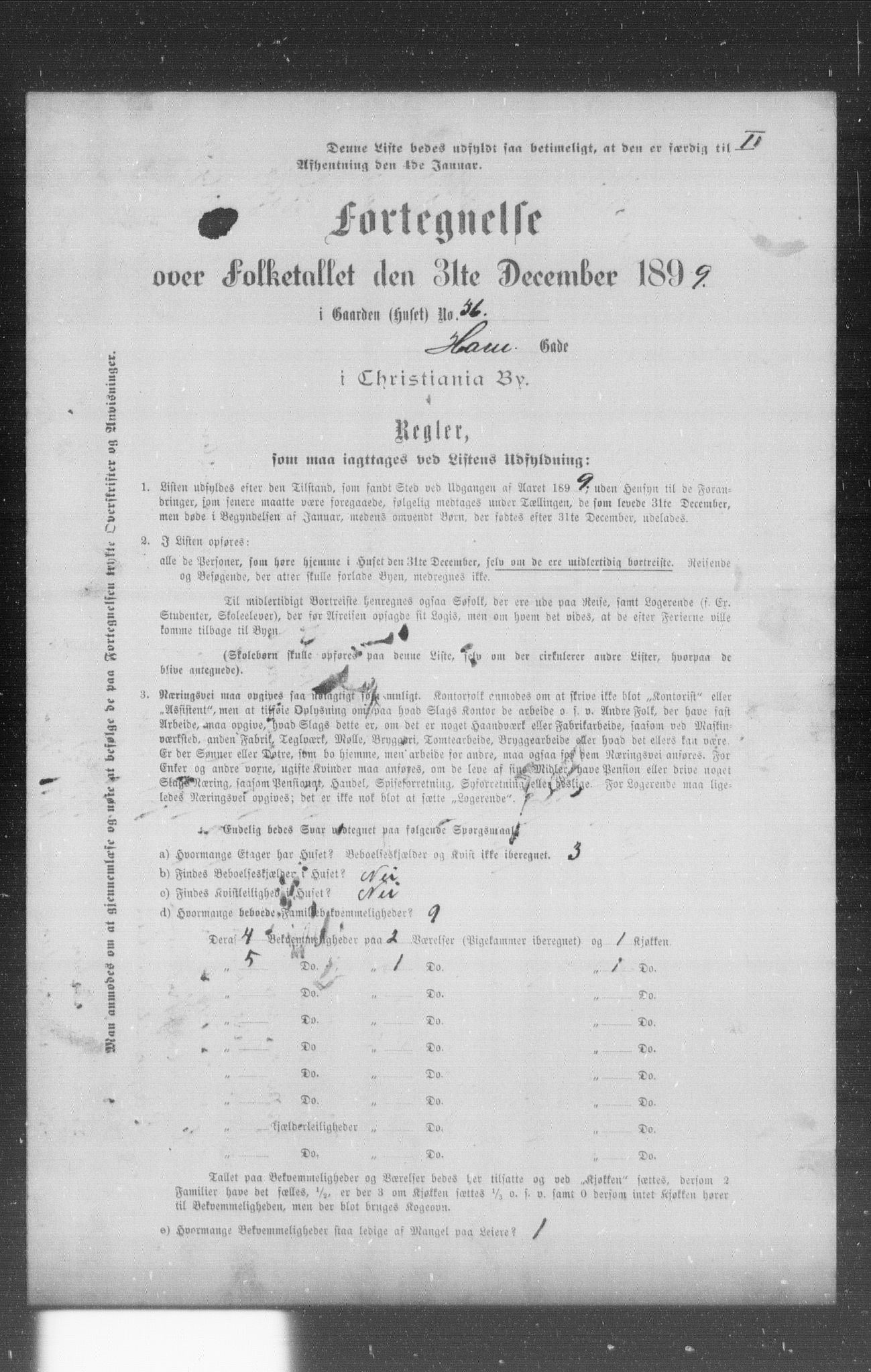 OBA, Municipal Census 1899 for Kristiania, 1899, p. 4567