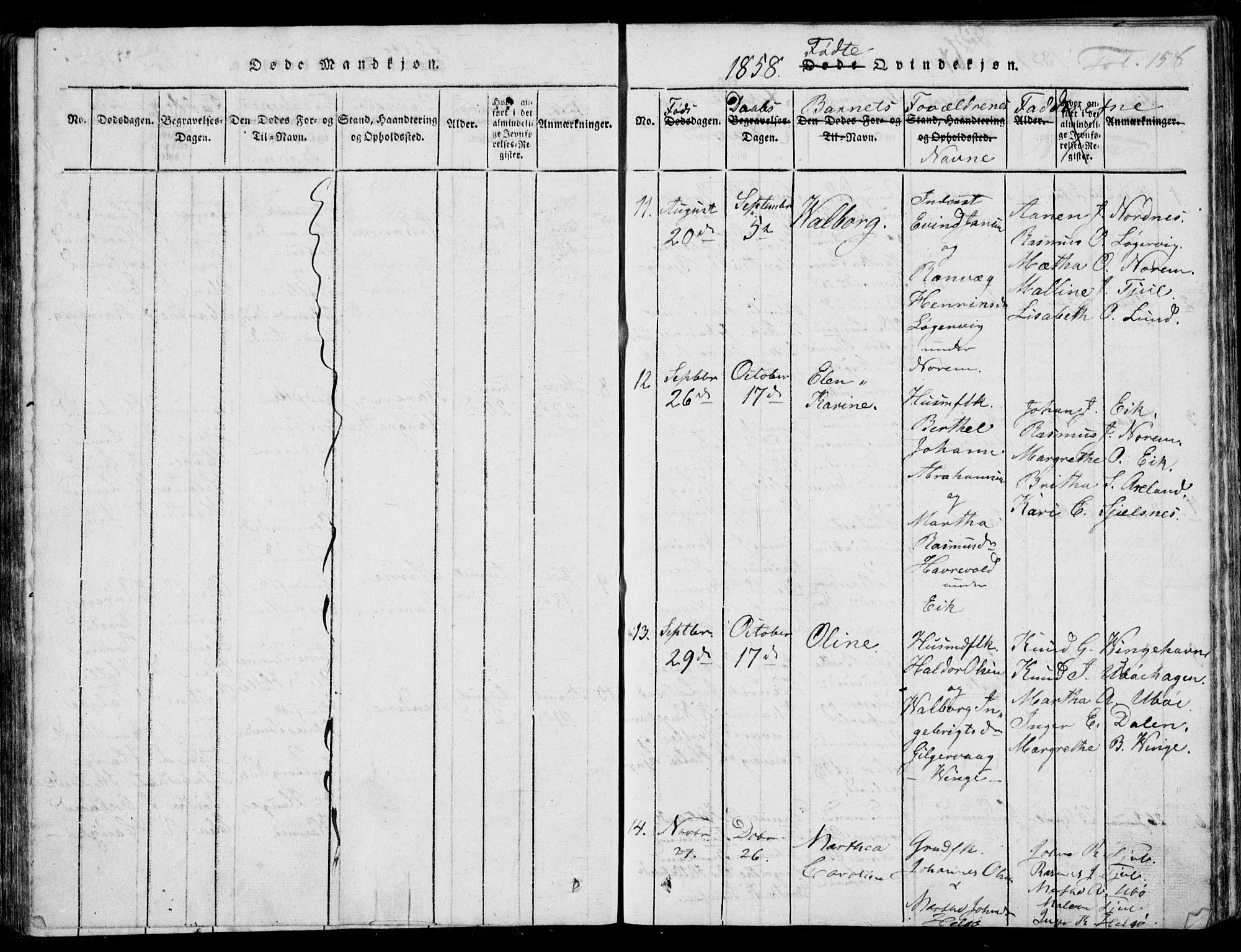 Nedstrand sokneprestkontor, SAST/A-101841/01/IV: Parish register (official) no. A 7, 1816-1870, p. 158