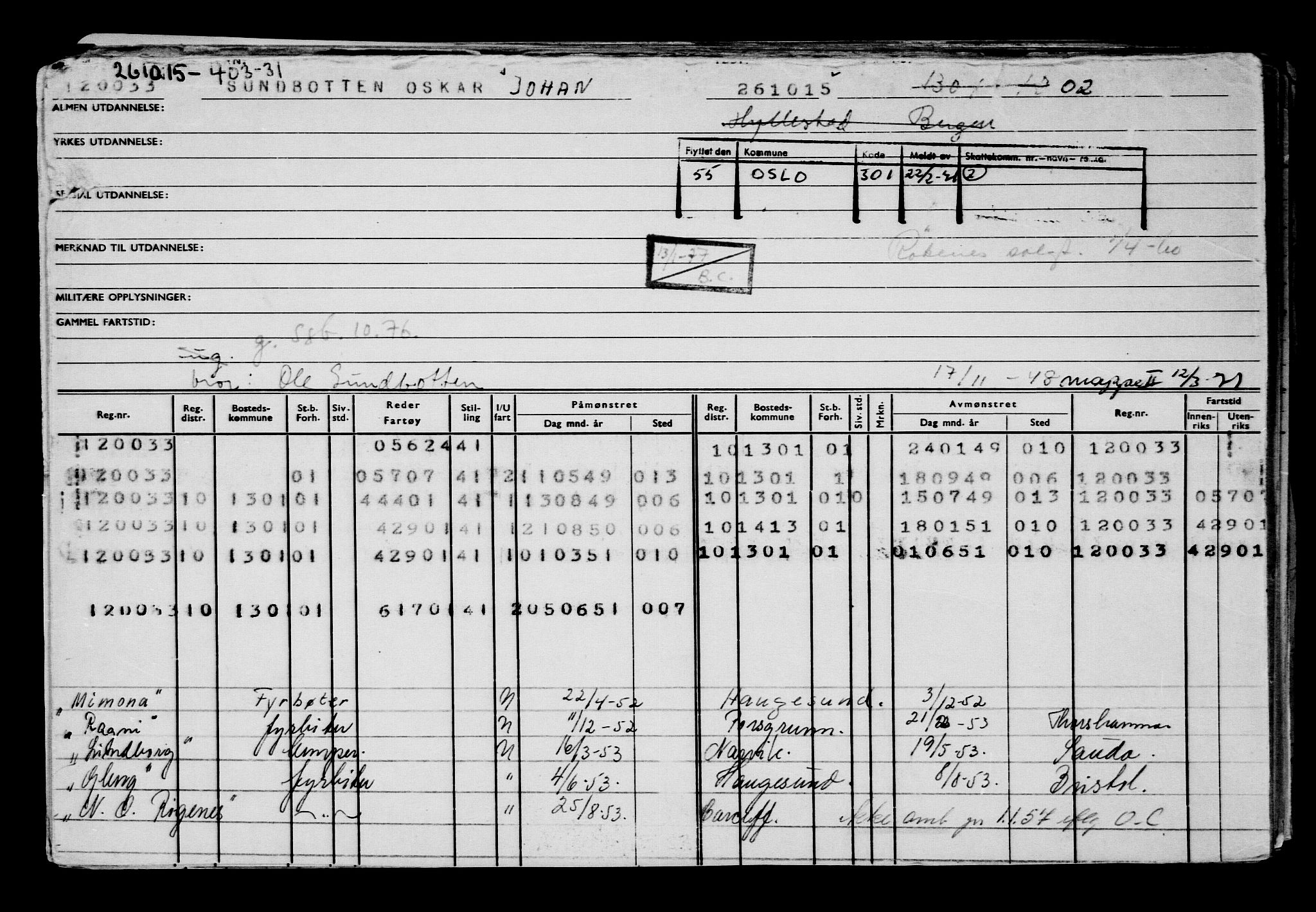 Direktoratet for sjømenn, AV/RA-S-3545/G/Gb/L0134: Hovedkort, 1915, p. 203